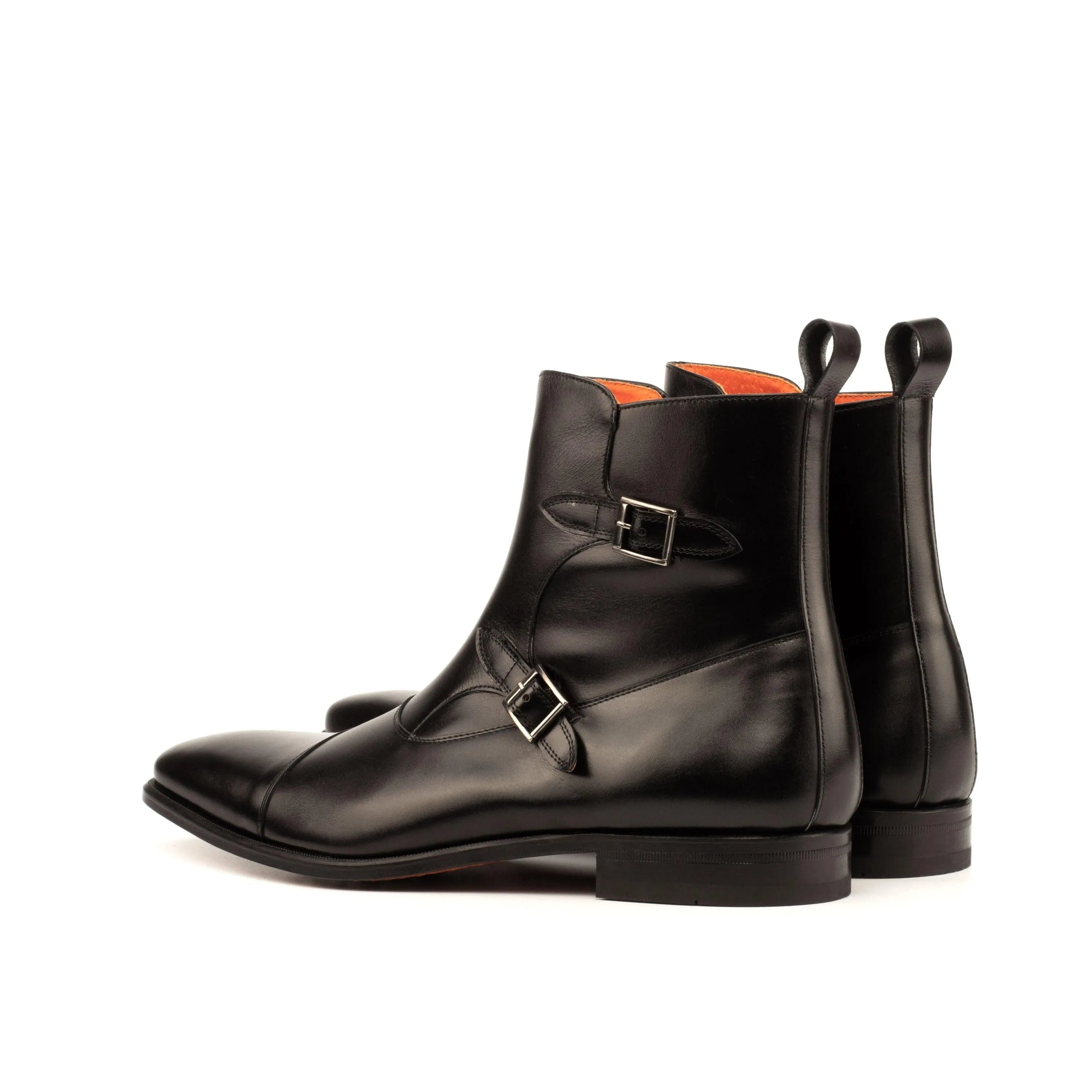 Black leather monk strap T90 Octavian Boots II showcasing modern style and elegance