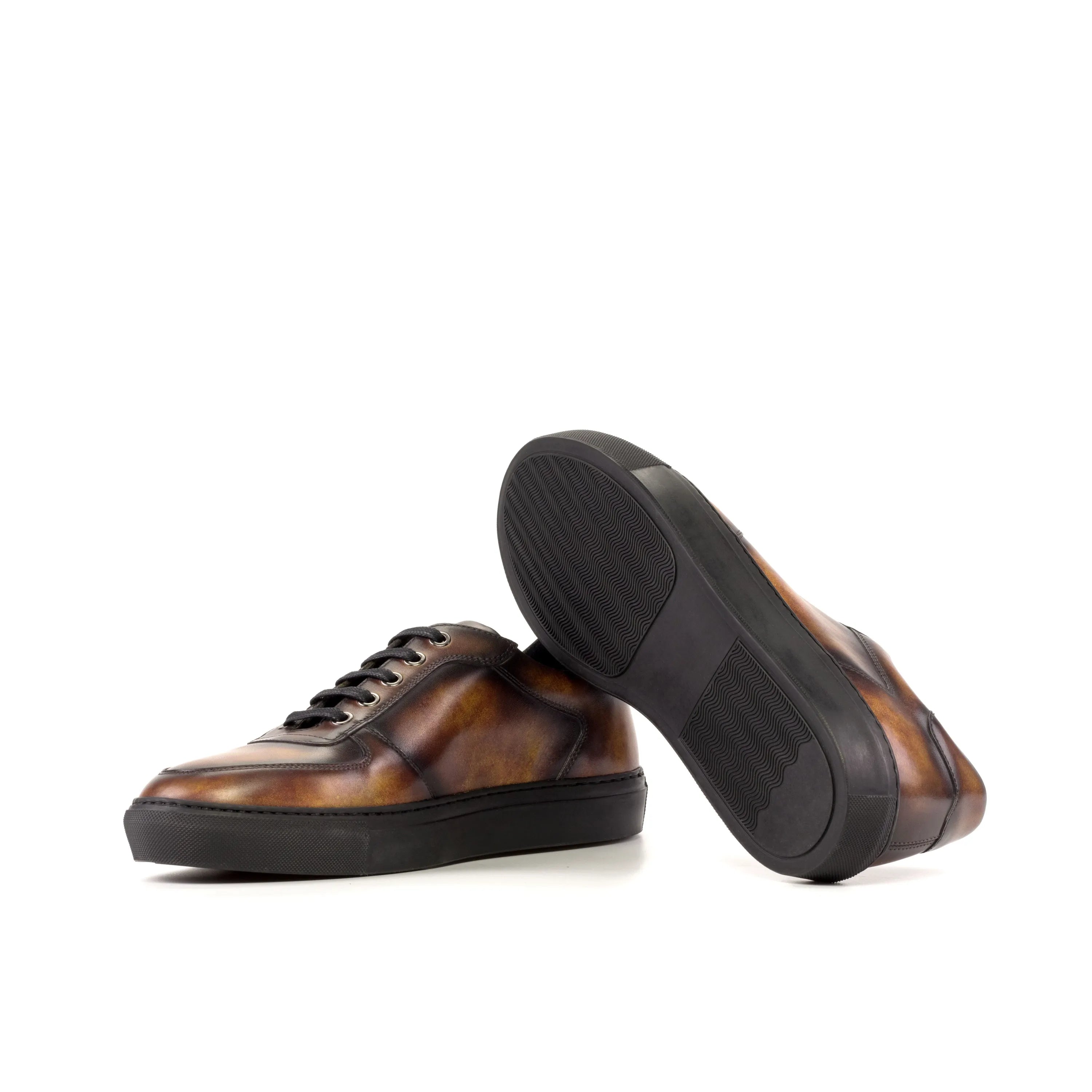 Brown leather Talsa Patina Low Top Sneaker II with black soles for stylish comfort