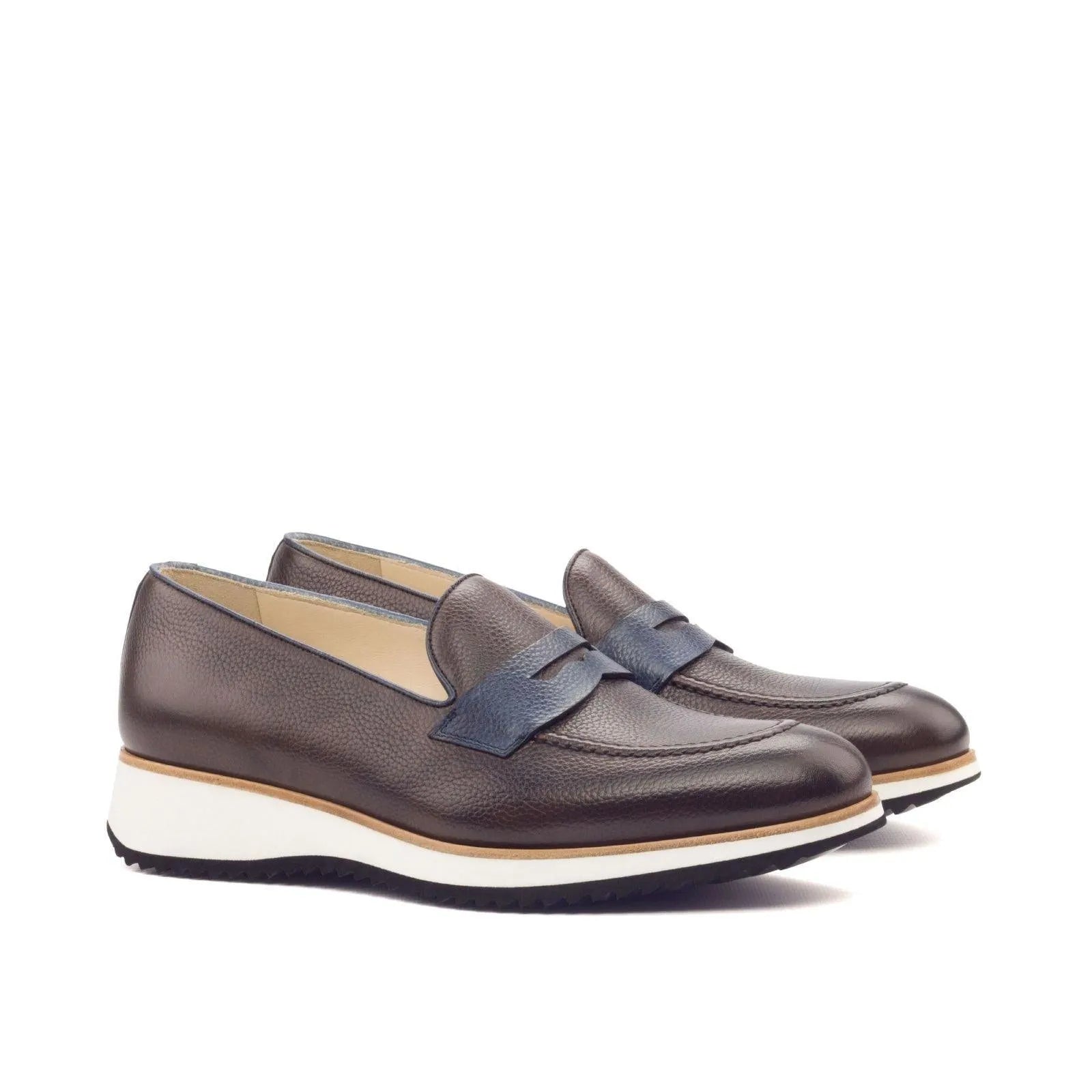 Brown leather Timyo Loafers II featuring a rounded toe design, luxury bespoke shoes for men