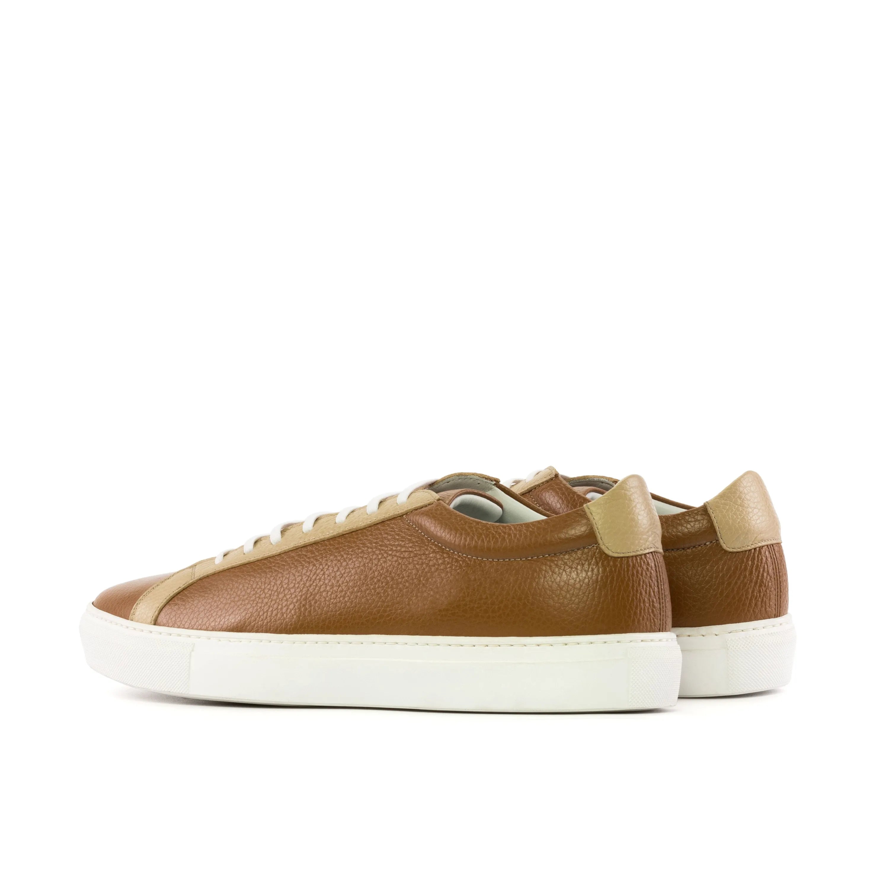 Brown Grain Leather Sneakers from TomCruiser Low Kick for stylish comfort