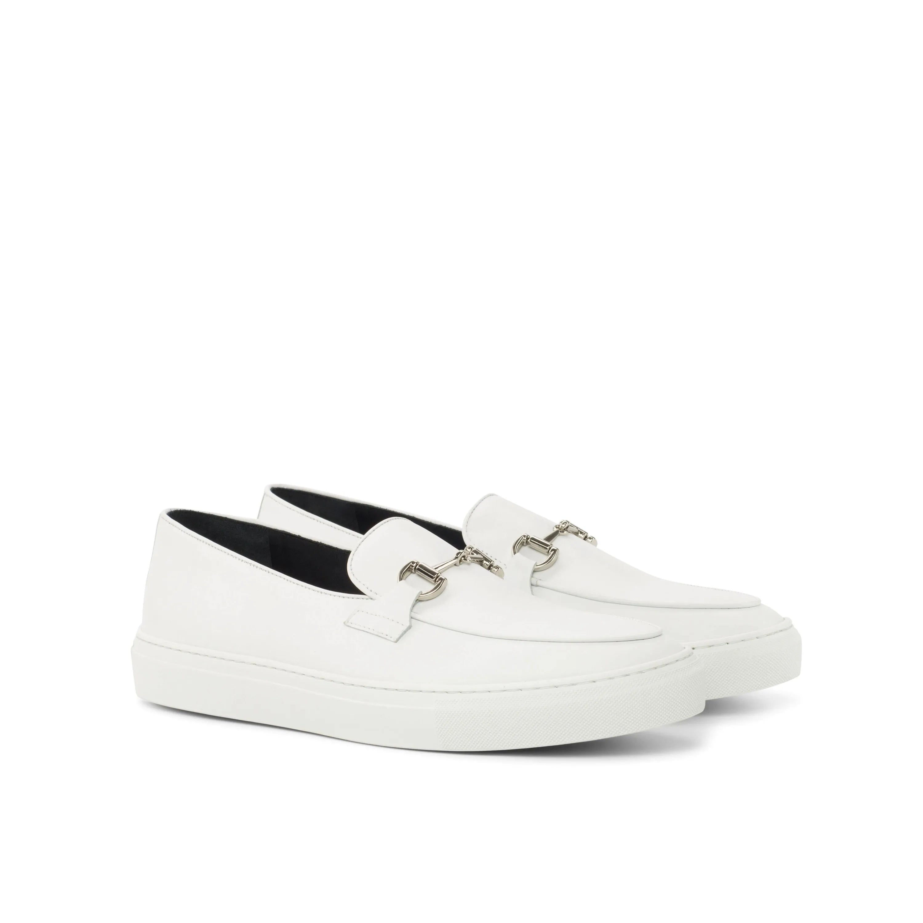White leather loafers of the Tony Belgian Sneaker II for stylish casual wear