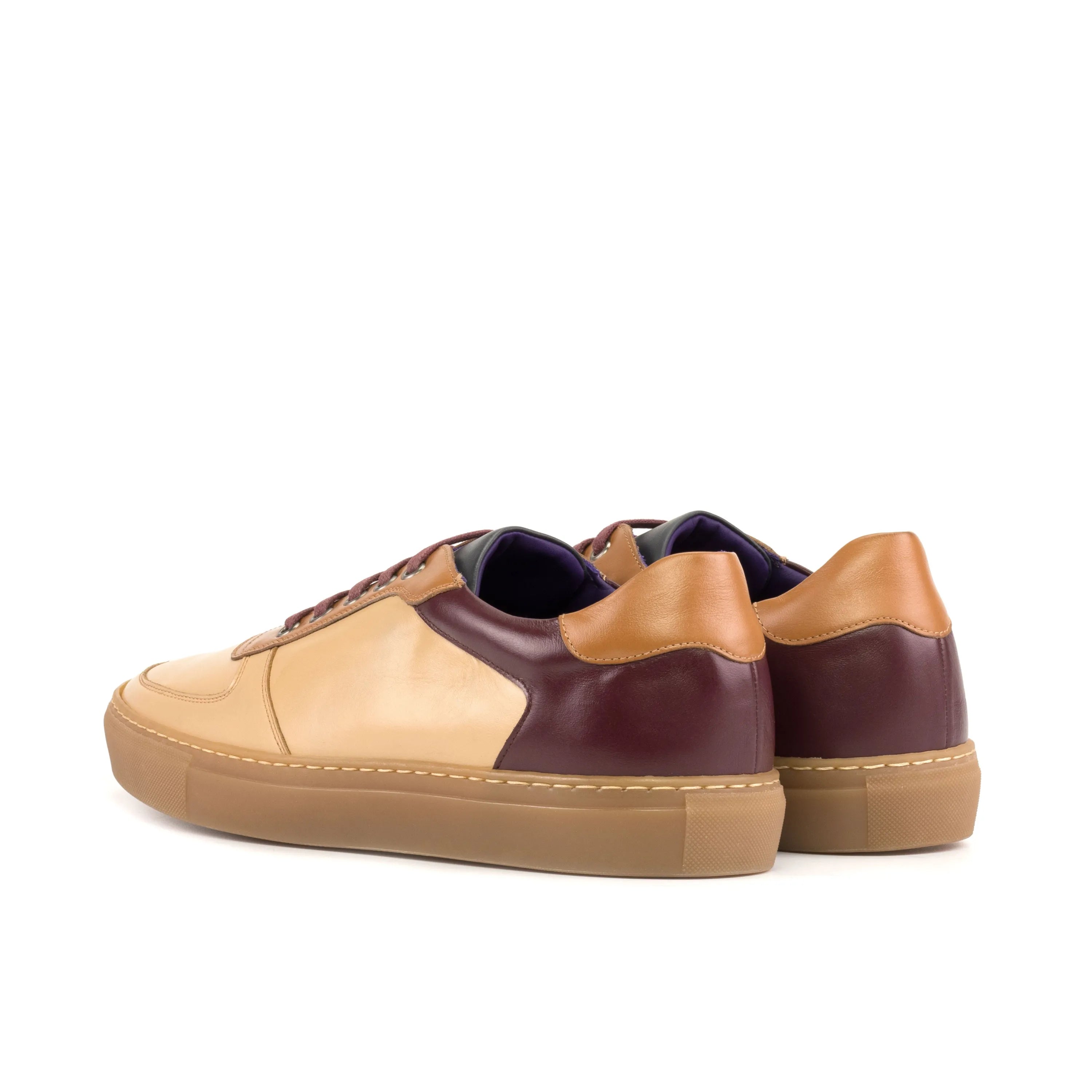Two-toned leather sneakers, featuring Nappa leather, the Topaze Low Top Sneaker
