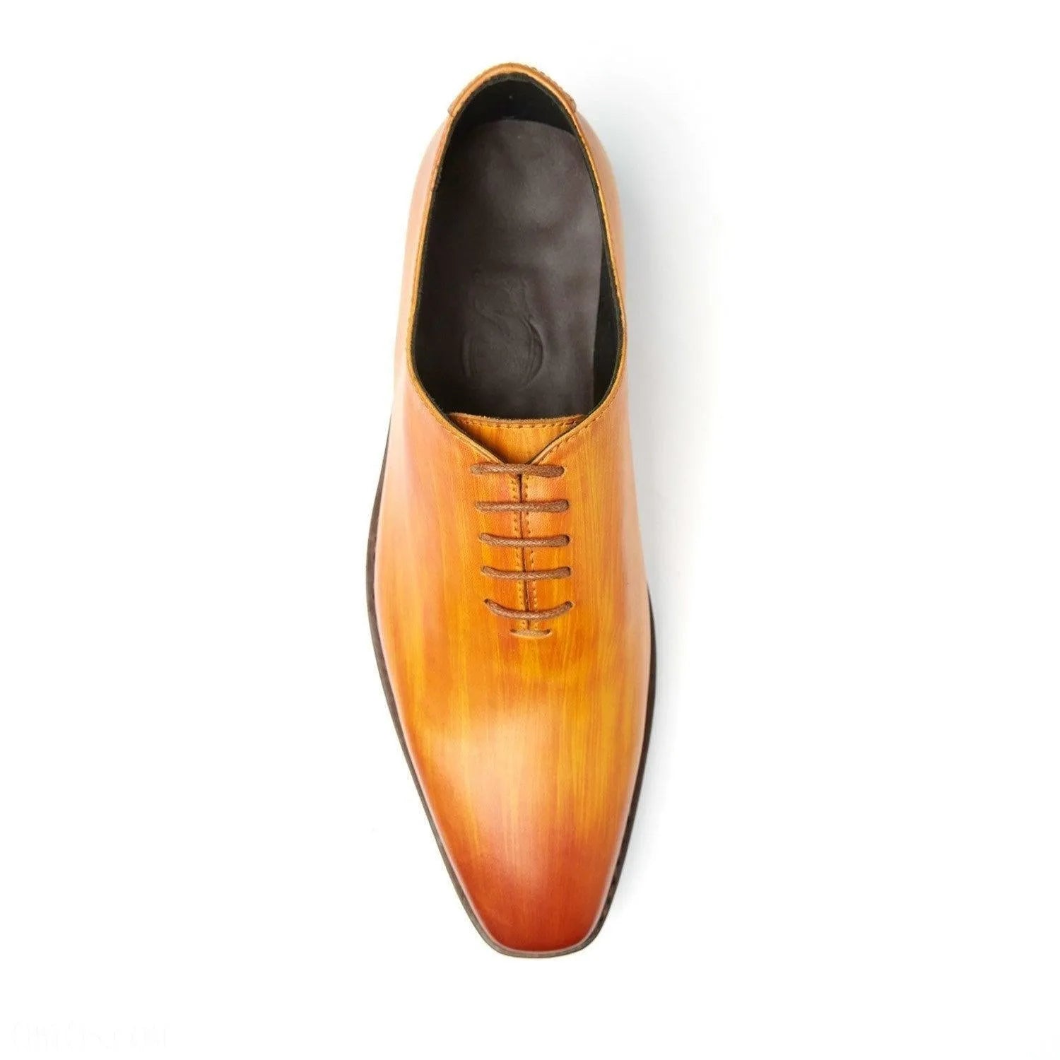 Brown leather dress shoe from Touched by Elegance Wholecut luxury bespoke shoes for men