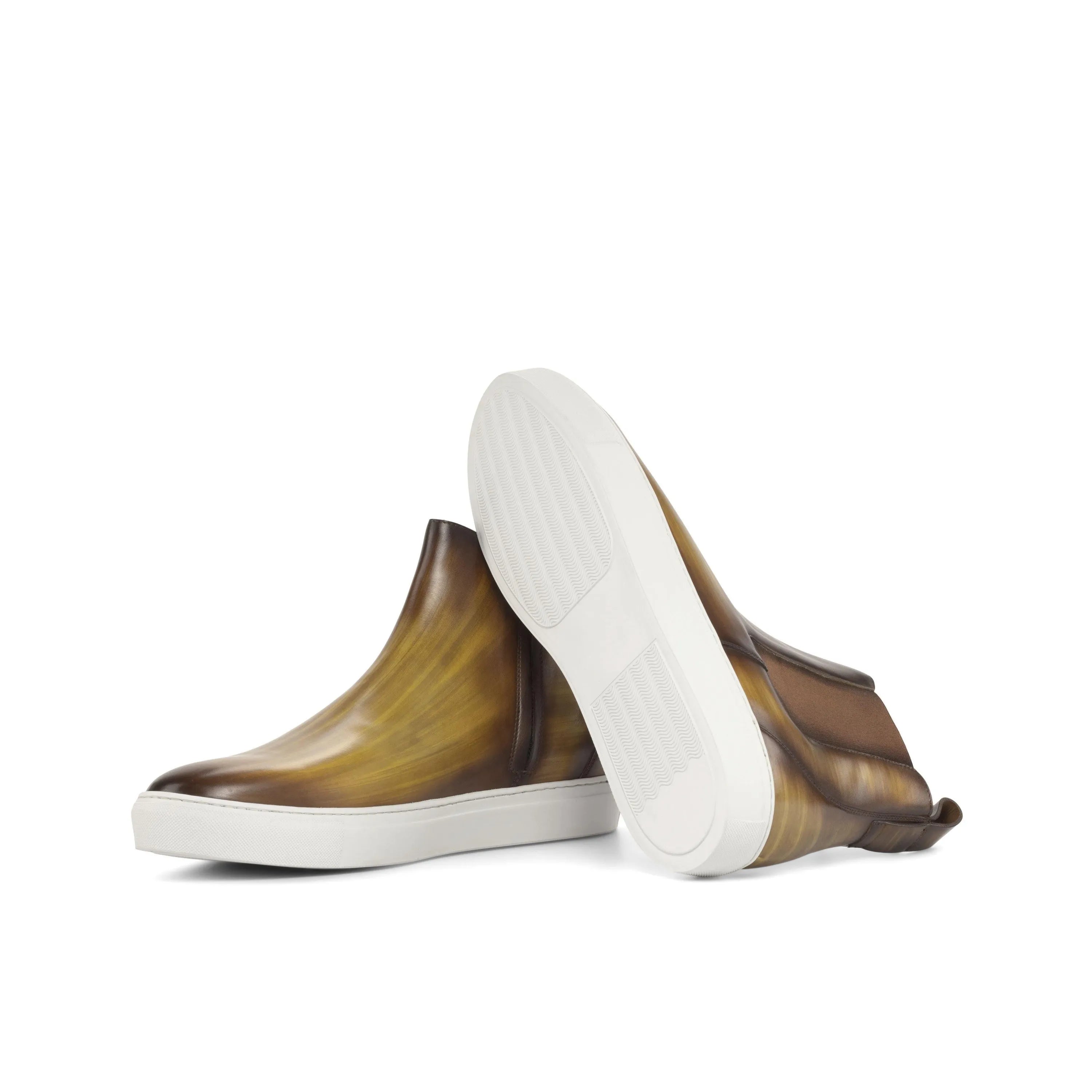 Brown leather Trinidad Chelsea sneaker boots showcasing a stylish and versatile design