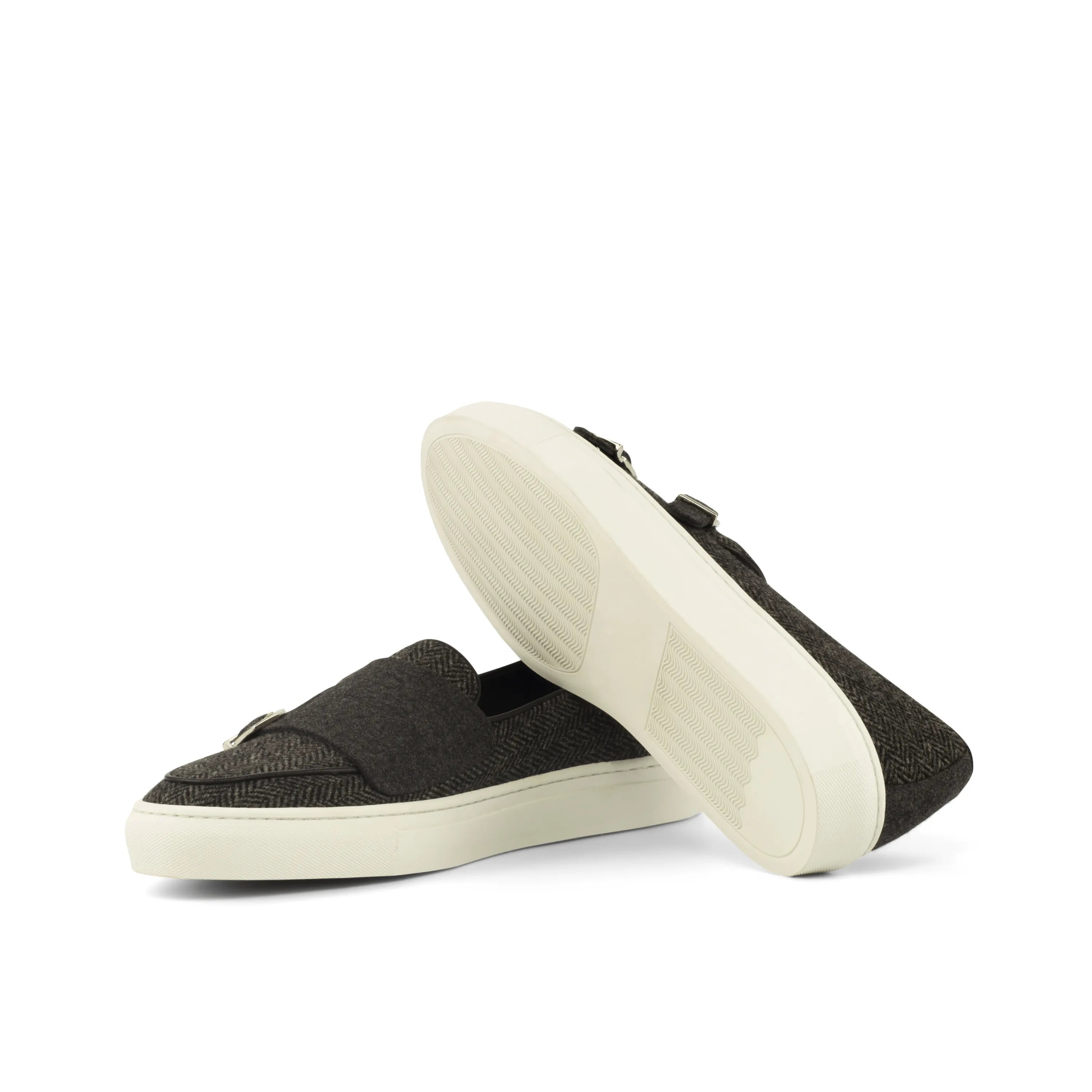 Black Trove Monk Sneaker with white soles, perfect for stylish casual wear