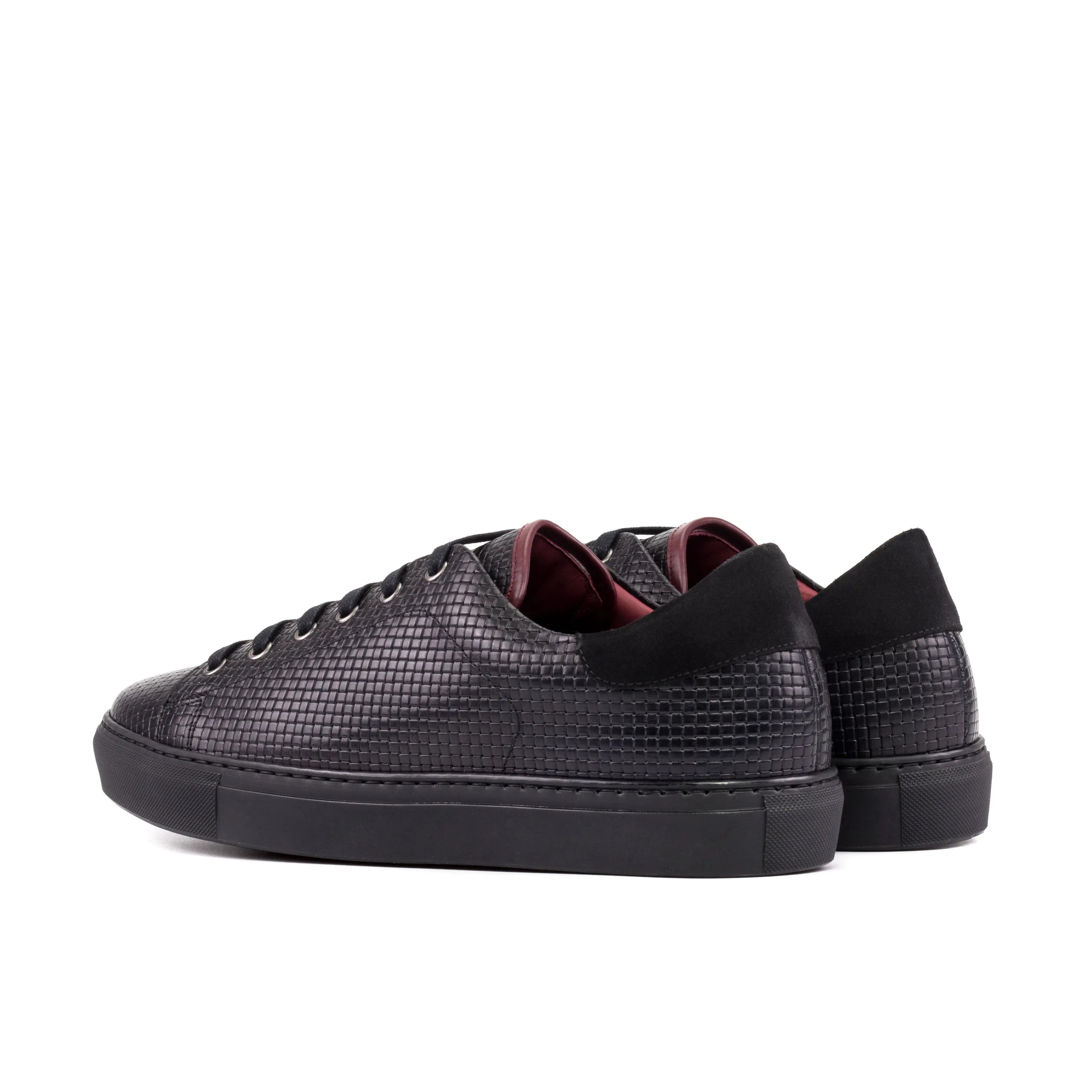 Black leather low-top Twilight Trainer Sneaker with cupsole, crafted from calf leather
