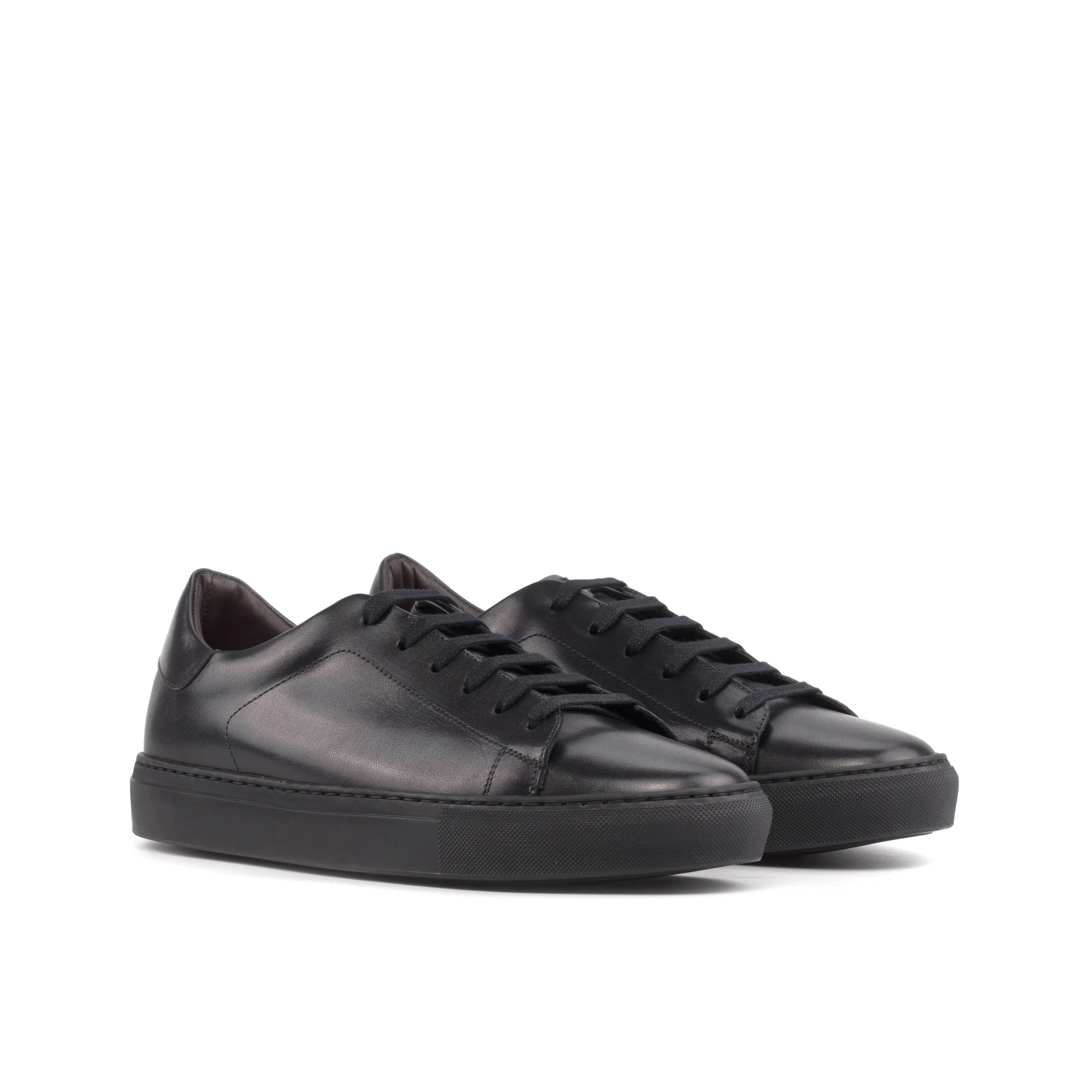 Black leather Tycoon Trainer Sneaker with cupsole design for a stylish fast lane experience