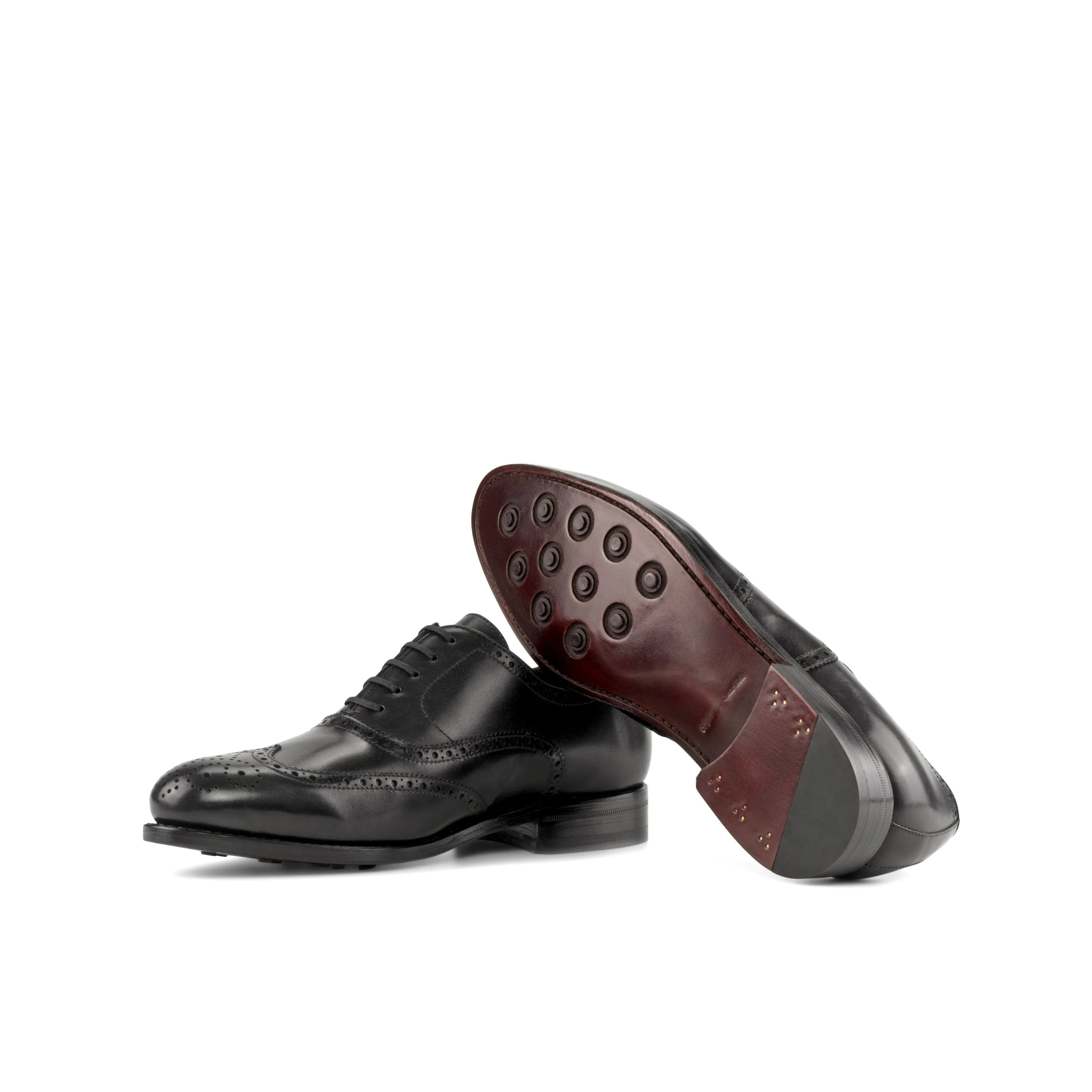Black leather Umberto full brogue shoes, stylish dress shoes for the fast lane lifestyle