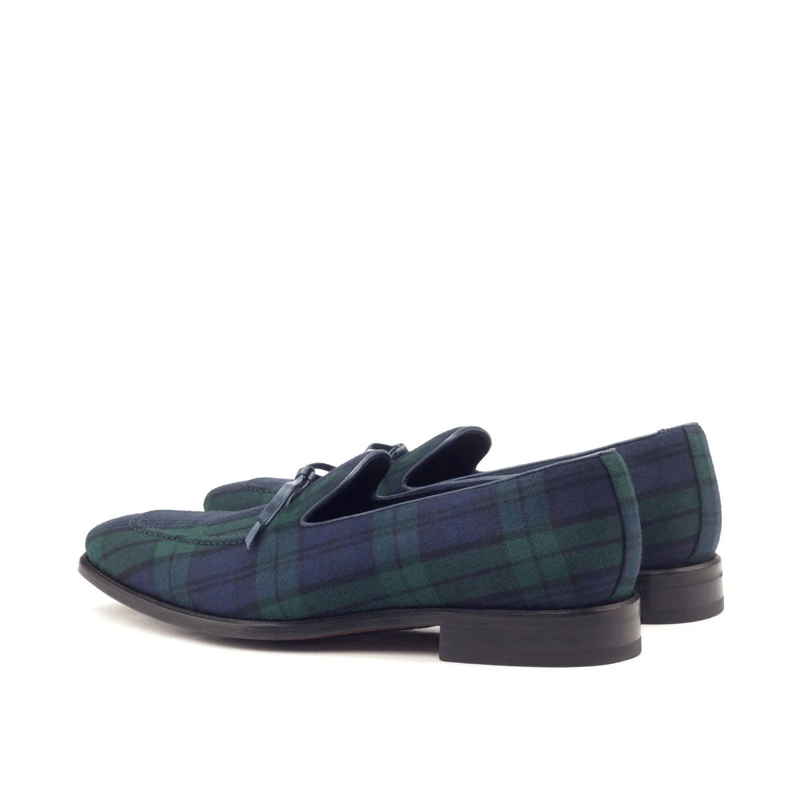 Plaid patterned Valdes Loafers II, luxury bespoke shoes for men, ideal for executives