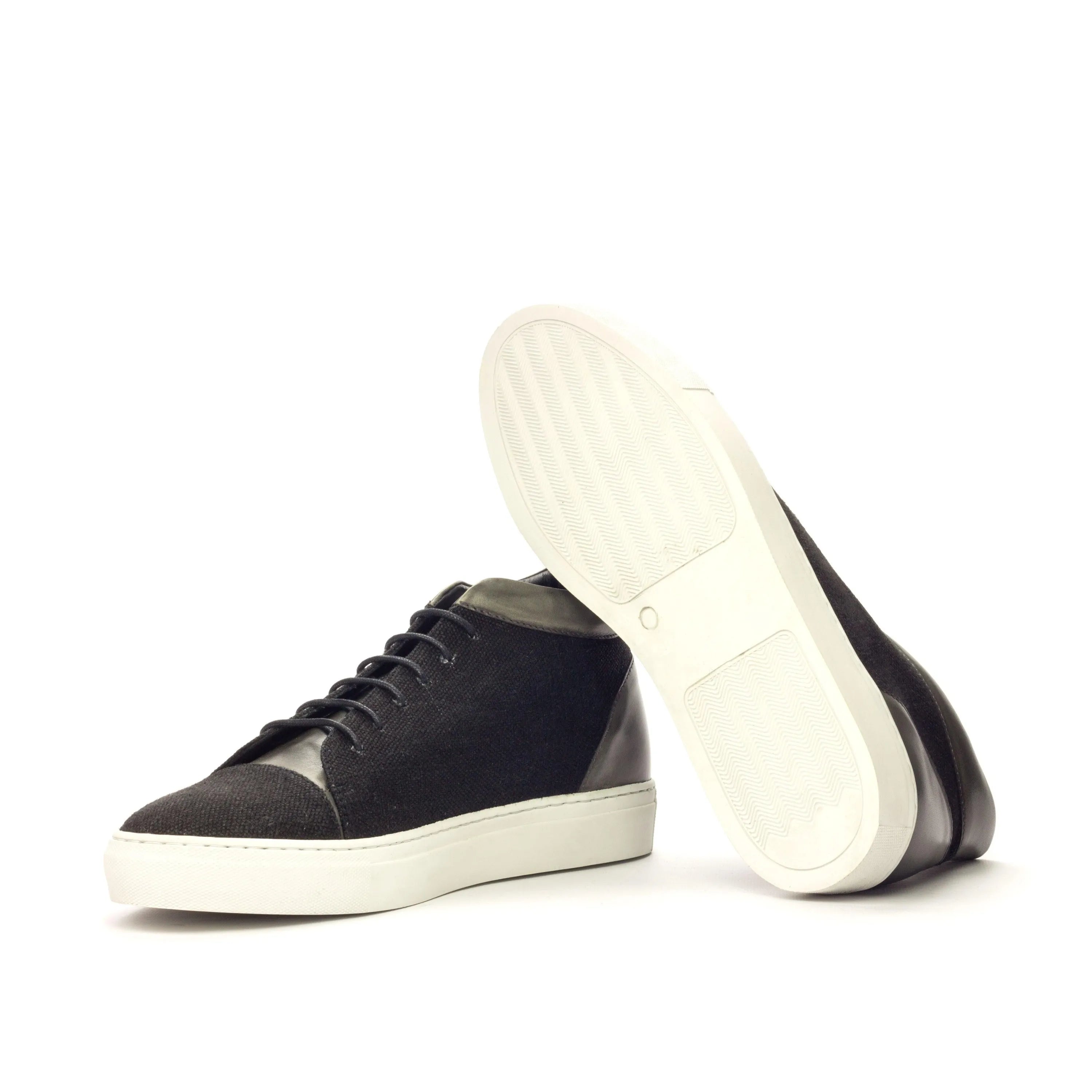 Two-tone leather sneakers from the Vega High top sneakers II collection for luxury bespoke shoes