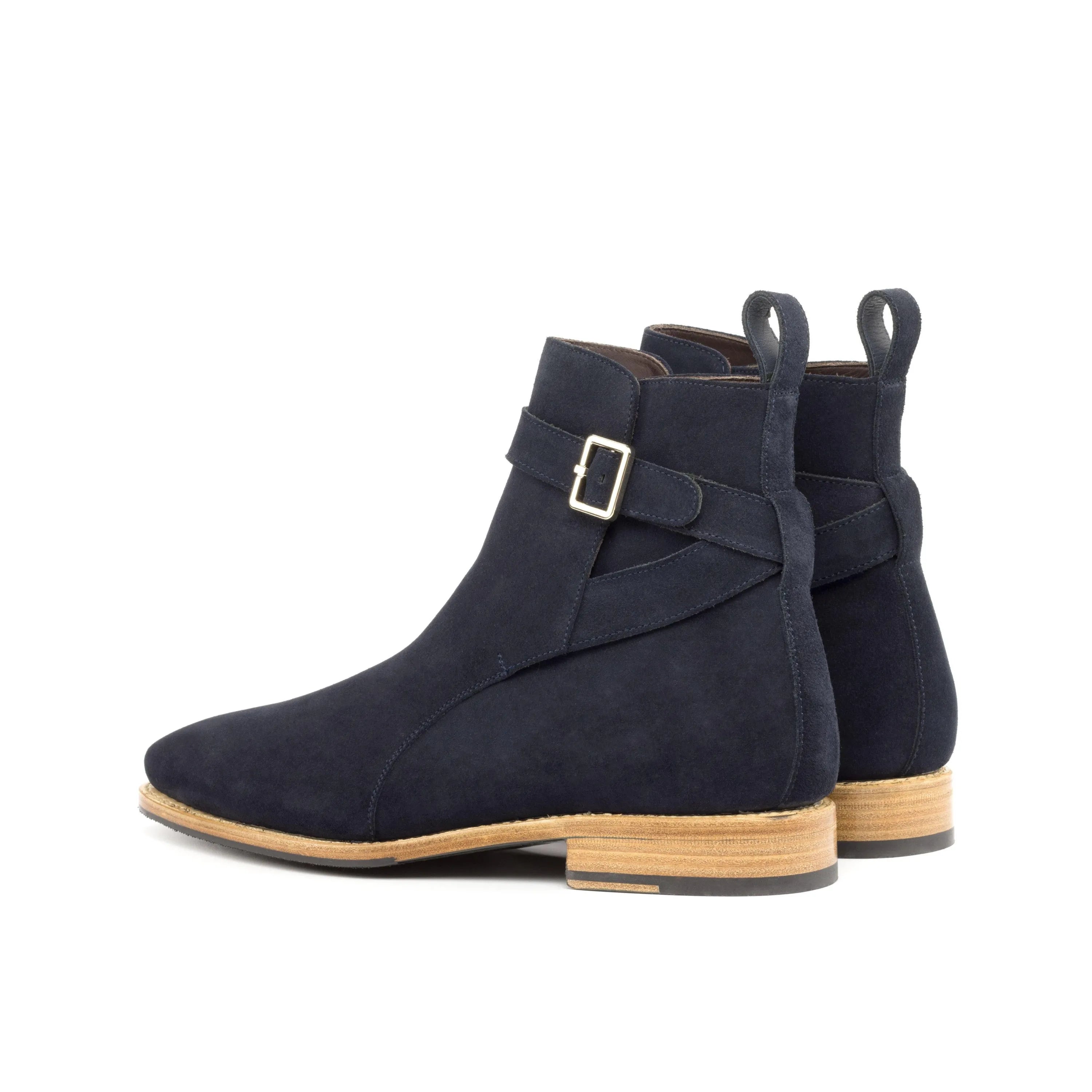 Dark blue suede Vila Jodhpur Boots II with buckle detail for stylish footwear choices