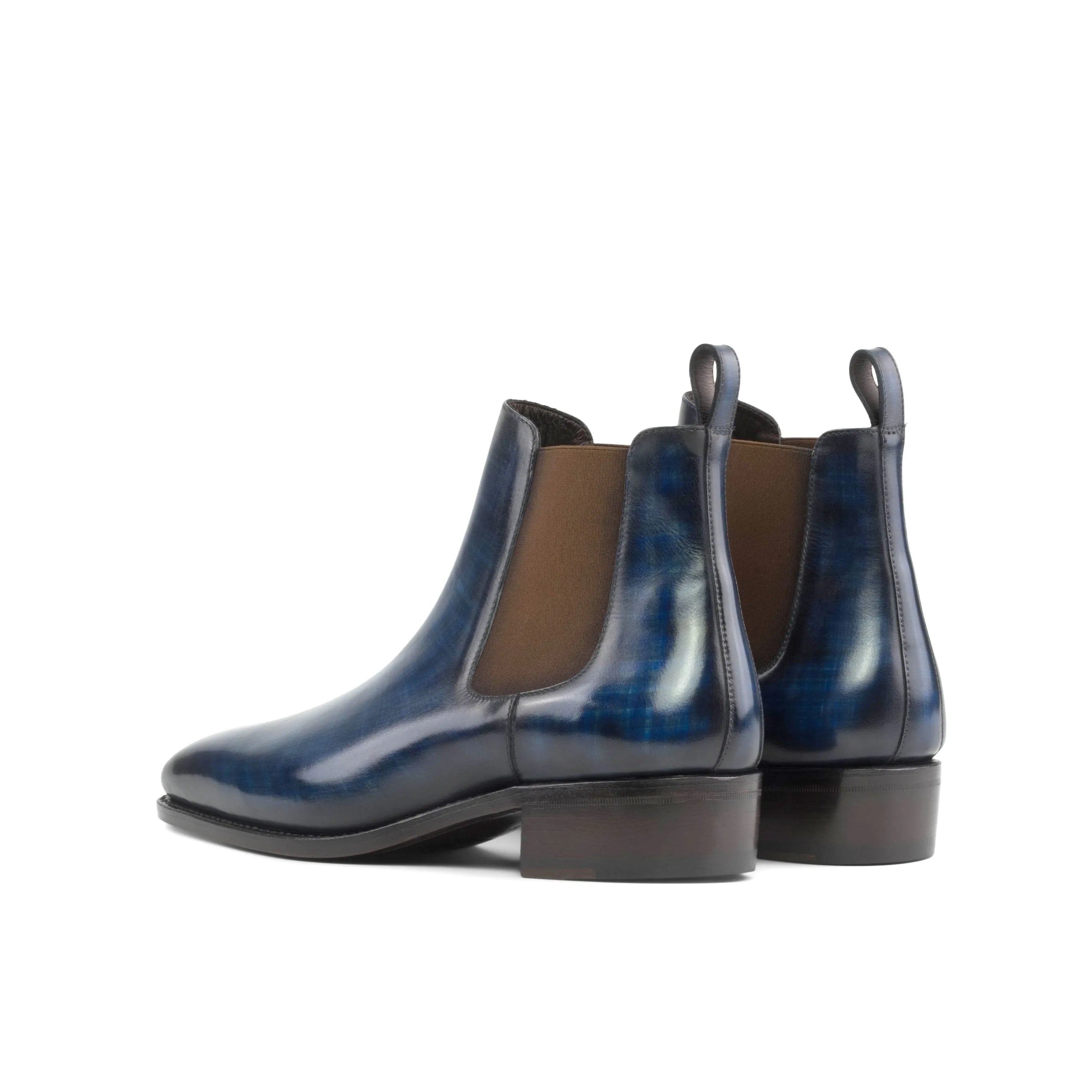 Blue Vino Patina Chelsea Boots showcasing a stylish and sophisticated design