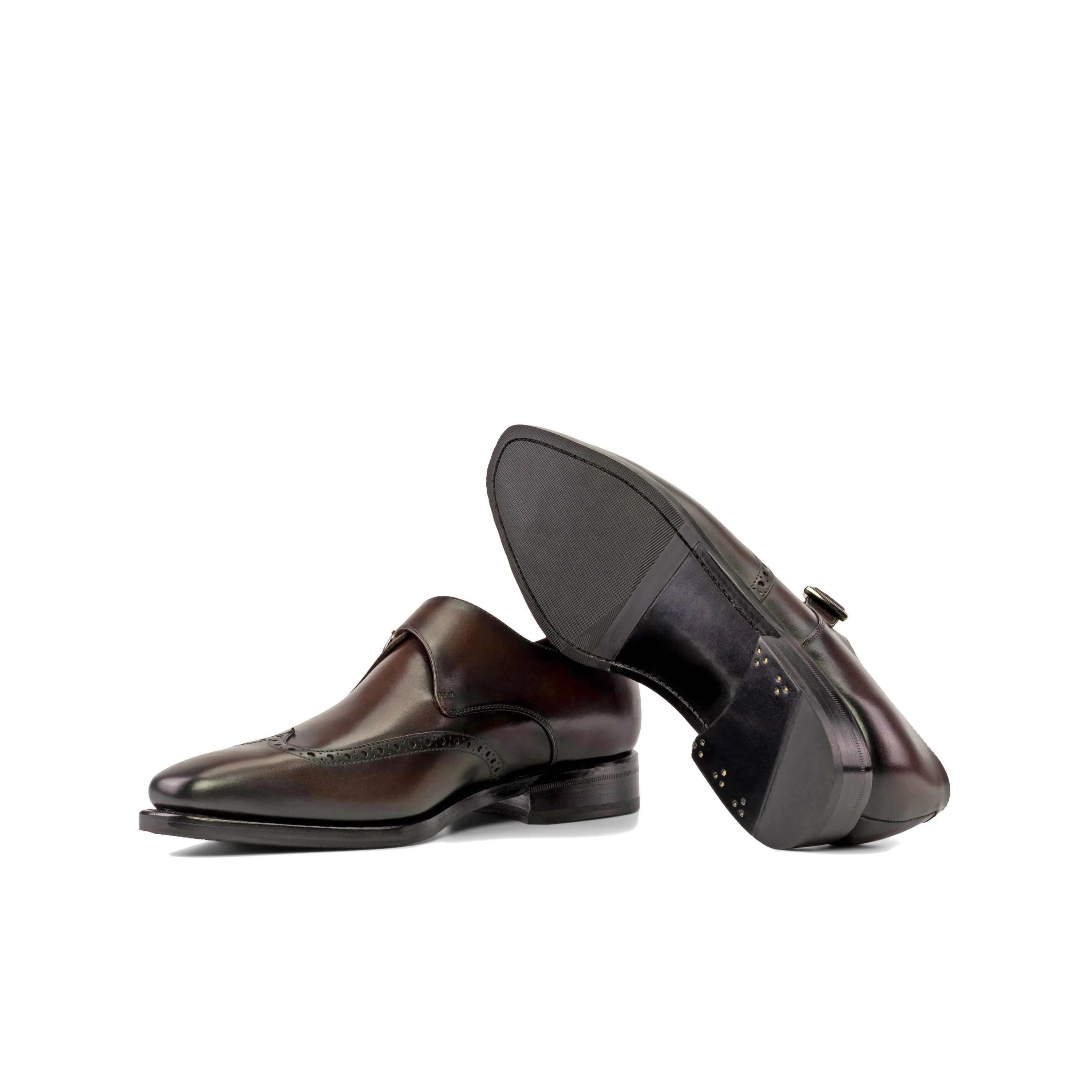 Brown leather monk strap dress shoes, Wain Single Monk, perfect for fast lane professionals