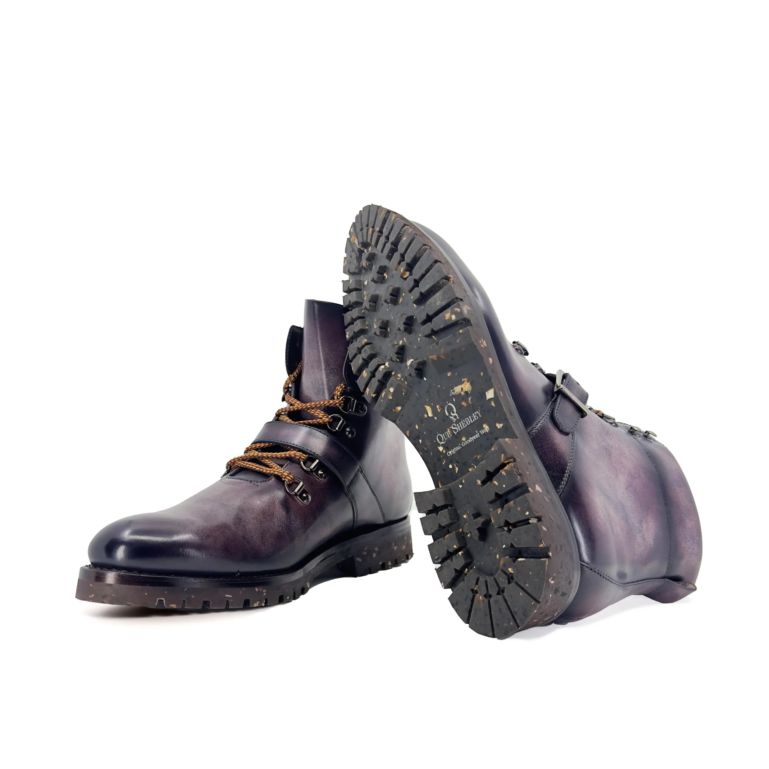 Purple leather Winstein Patina hiking boots ideal for outdoor adventures and comfort