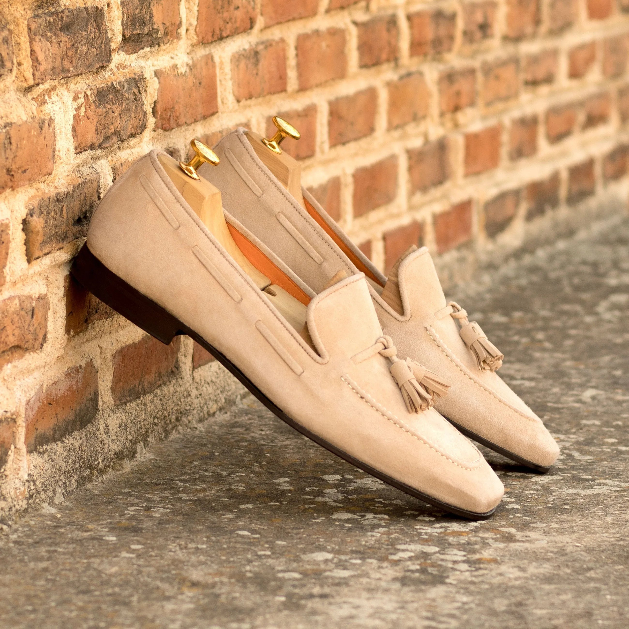 Beige tassel loafers from the Xavier Drake Slipon II collection for stylish footwear