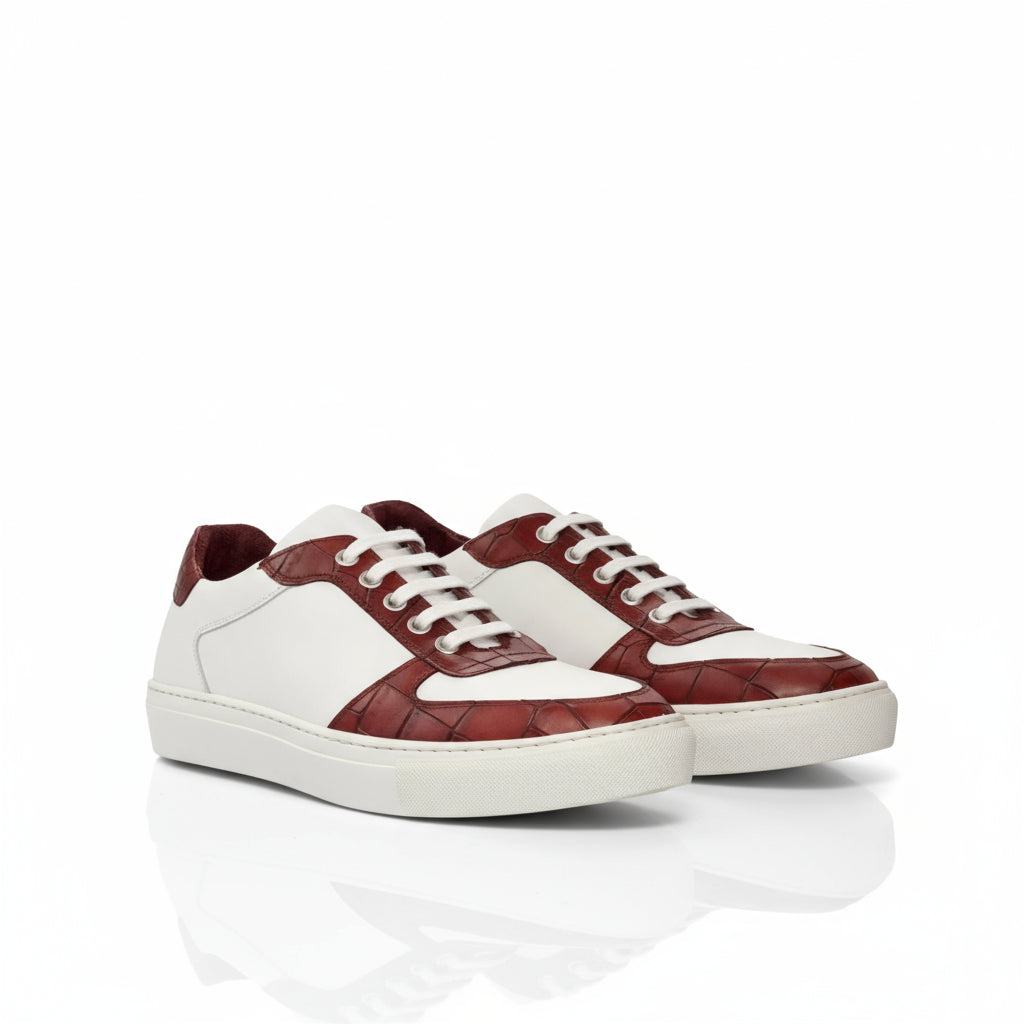 Two-tone leather Zino Low Top Sneaker, a stylish chunky trainer sneaker option