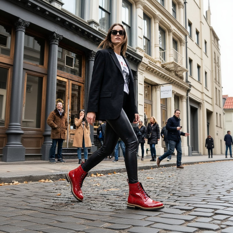 Womens Military Brogue Boots