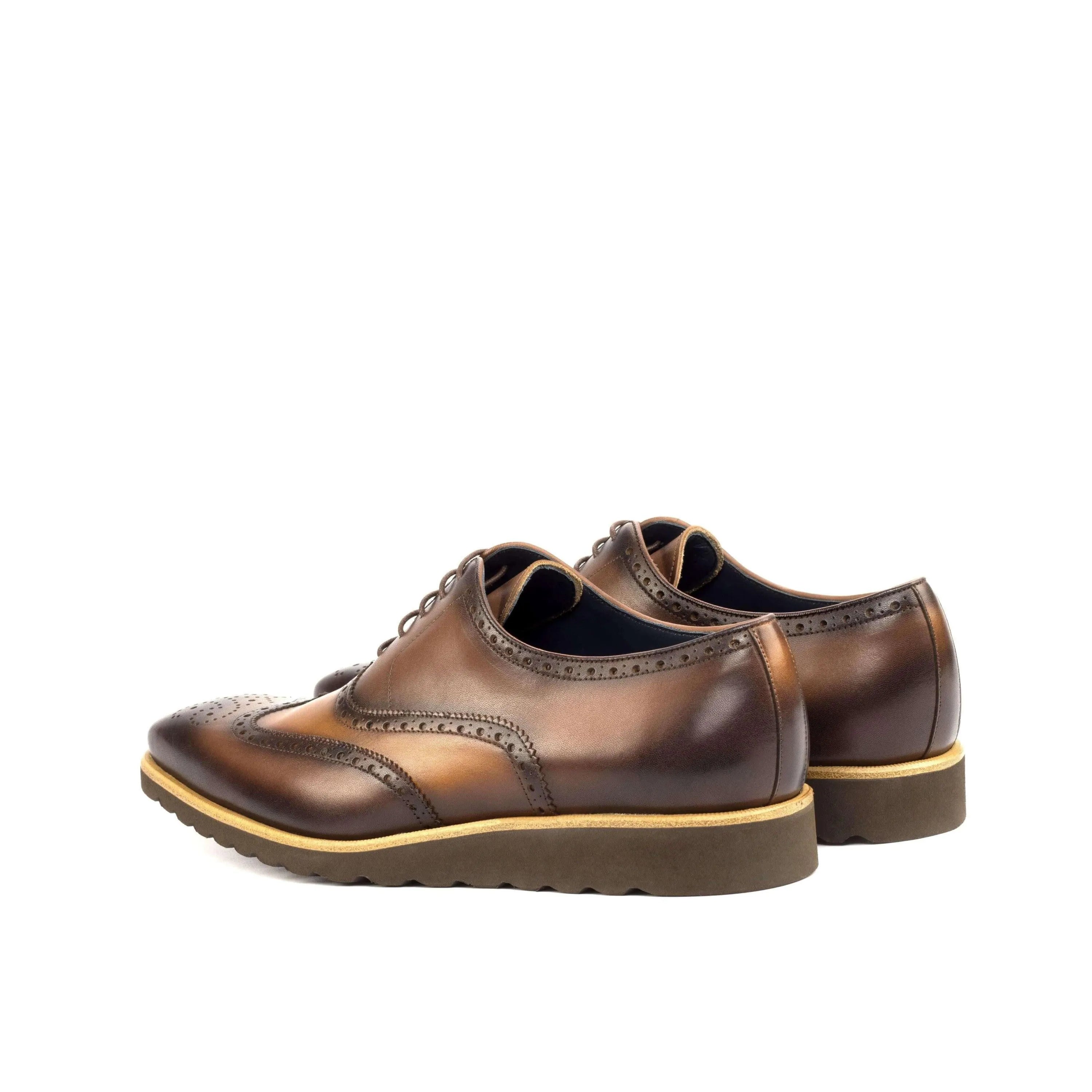 Brown leather Wingtip Brogue Shoes, luxury bespoke shoes for men from 21QW Full Brogue Shoes II