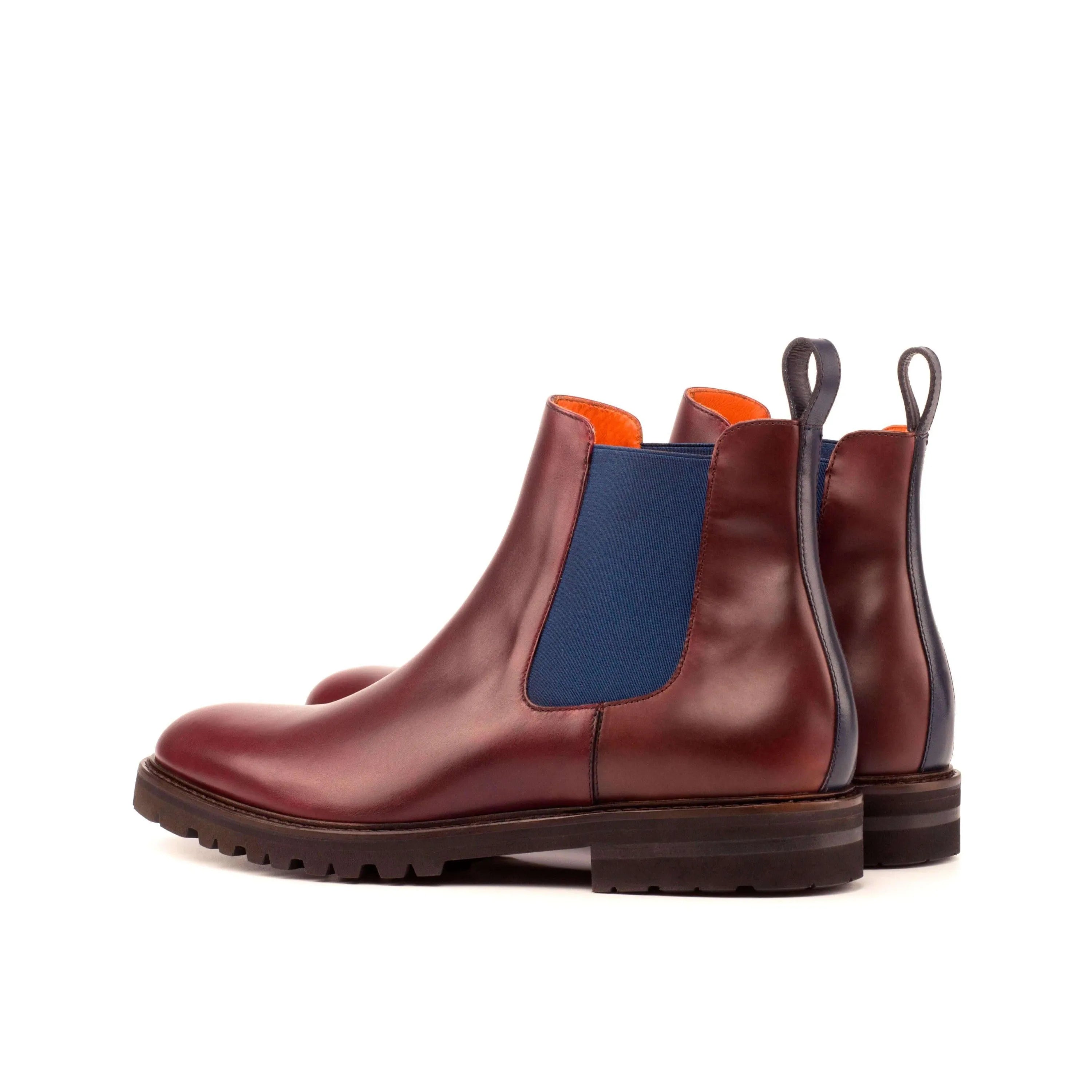Burgundy leather 45TD Chelsea Boot crafted from premium box calf leather
