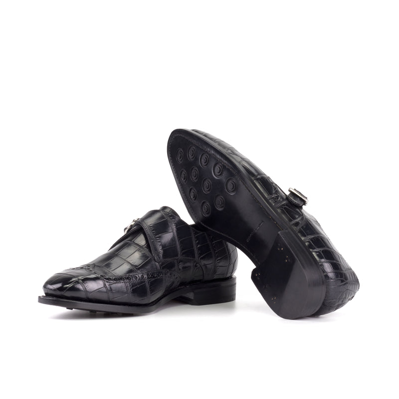 1825 Alligator Single Monk Shoes - Premium Men Dress Shoes from Que Shebley - Shop now at Que Shebley
