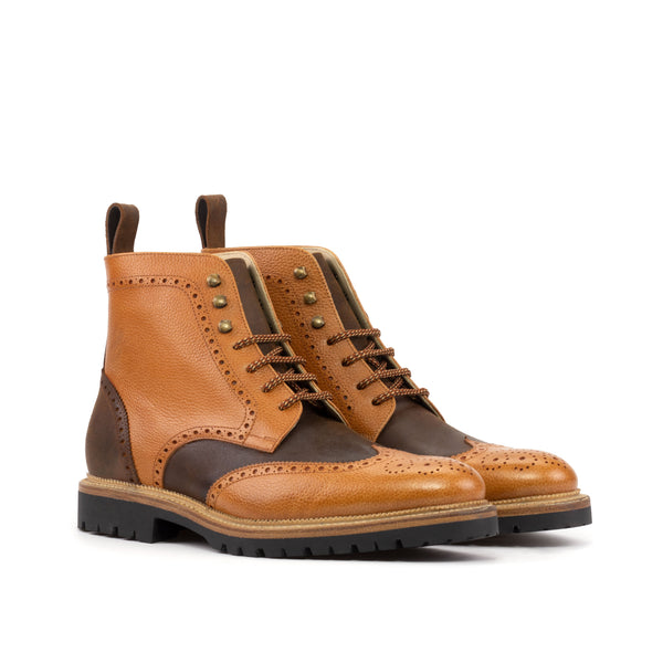 Fidah Military Brogue Boots - Premium Men Dress Boots from Que Shebley - Shop now at Que Shebley