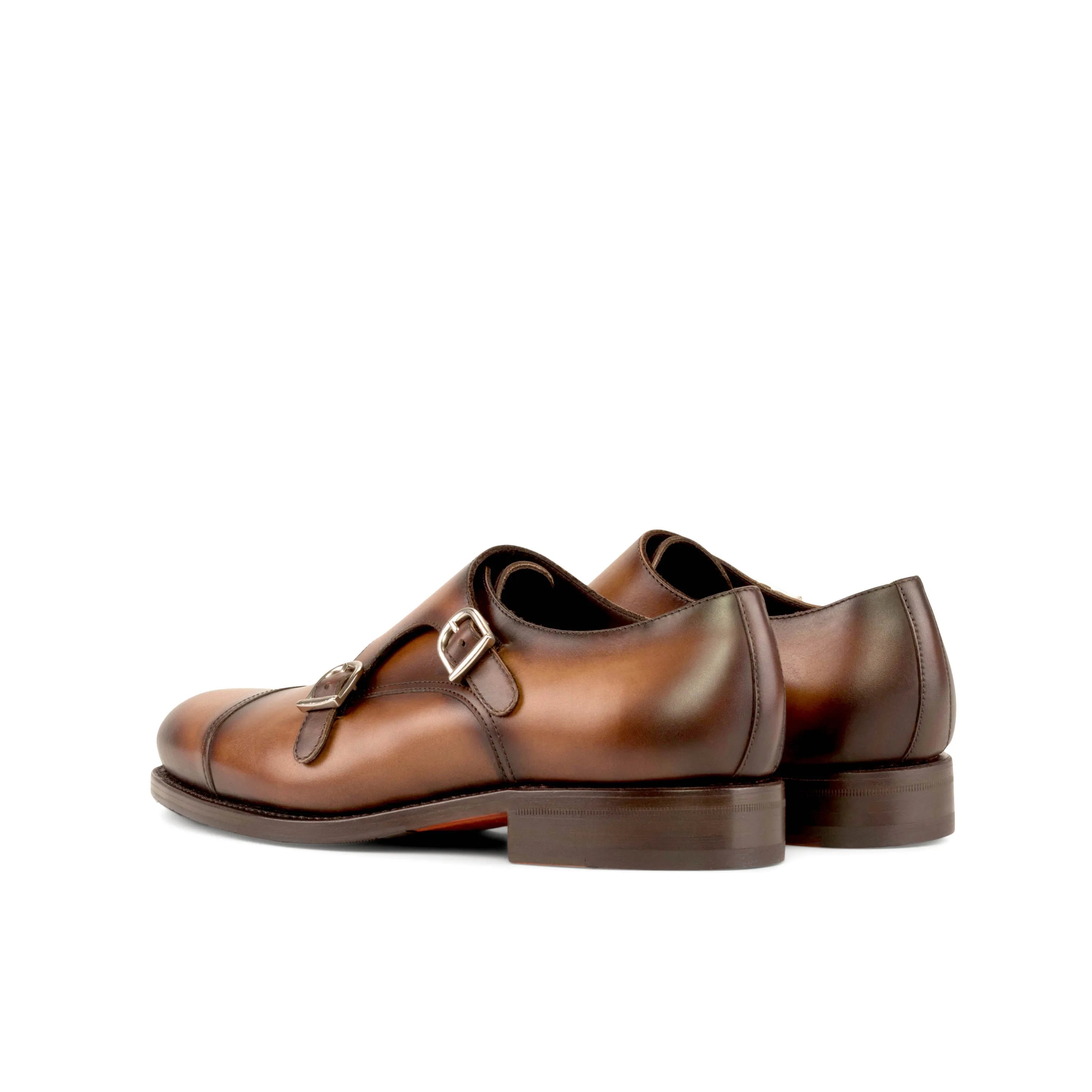 Brown leather double monk shoes from the 5930 Double Monk Shoes collection
