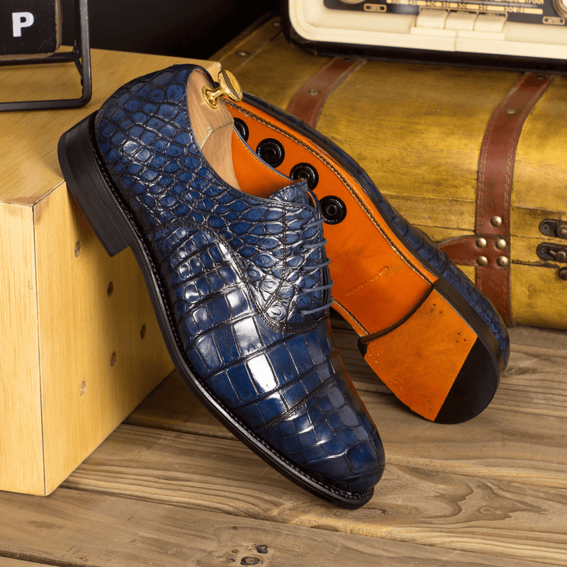 Brio Alligator Oxford Shoes - Premium Men Dress Shoes from Que Shebley - Shop now at Que Shebley