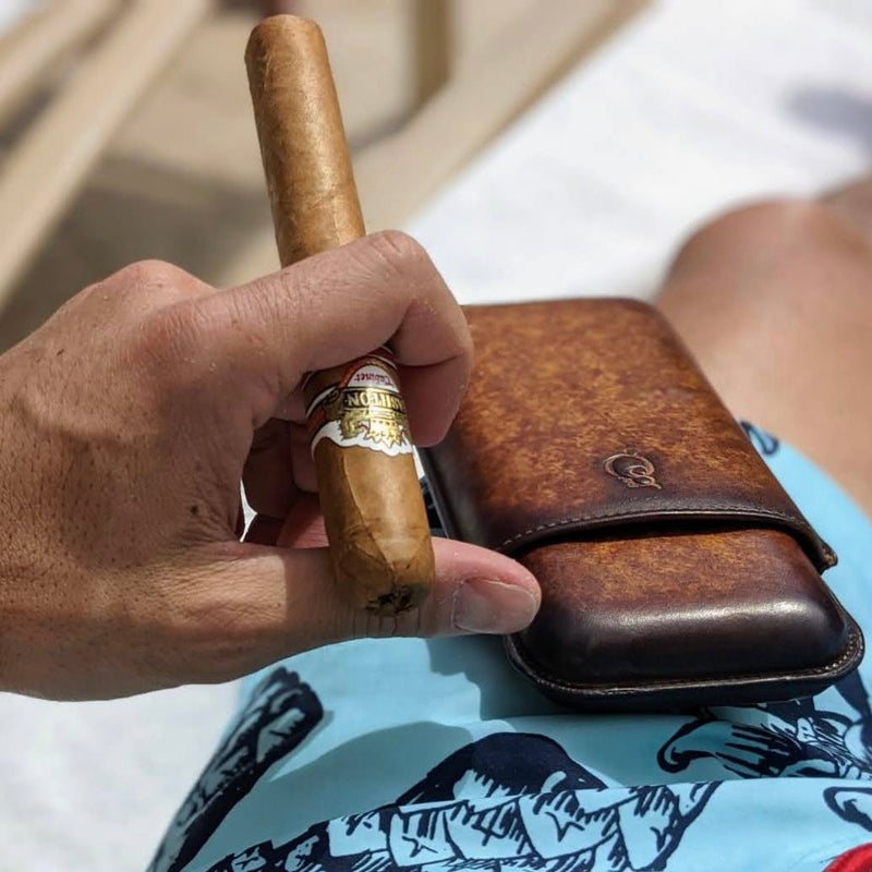 Capon Triple Patina Cigar Case - Premium Luxury Travel from Que Shebley - Shop now at Que Shebley