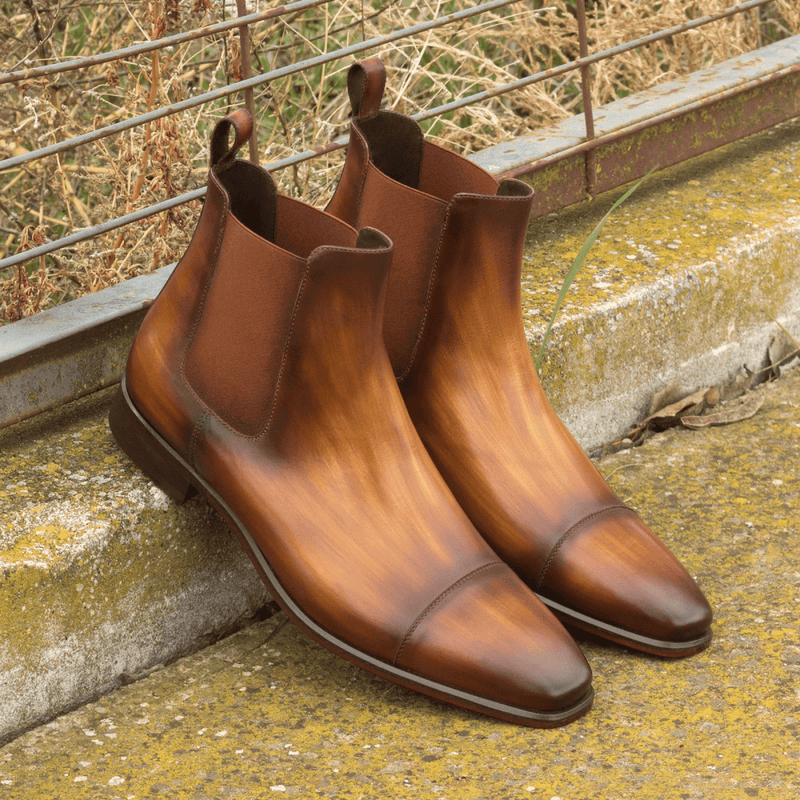 Caratacos Patina Chelsea Boots - Premium Men Dress Boots from Que Shebley - Shop now at Que Shebley