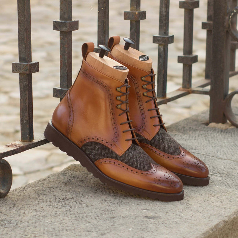 Cina Military Brogue Boots - Premium Men Dress Boots from Que Shebley - Shop now at Que Shebley