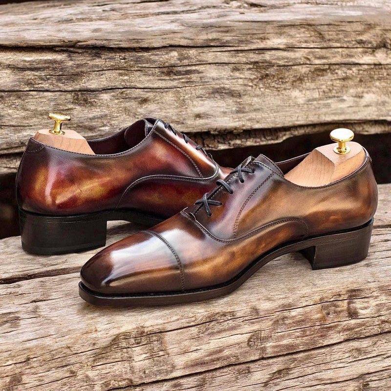 Doublagent oxford patina shoes - Premium Men Dress Shoes from Que Shebley - Shop now at Que Shebley