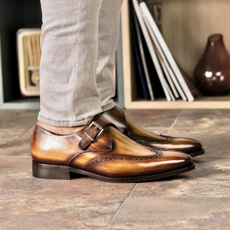 Fisher Patina Single Monk - Premium Men Dress Shoes from Que Shebley - Shop now at Que Shebley