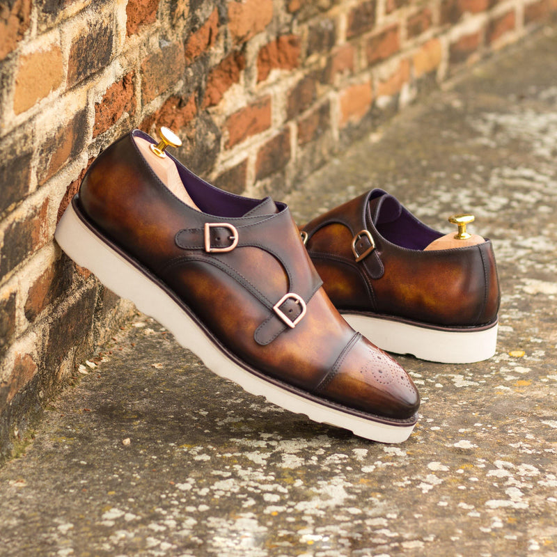 Franko Double Monk Patina Shoes - Premium Men Dress Shoes from Que Shebley - Shop now at Que Shebley
