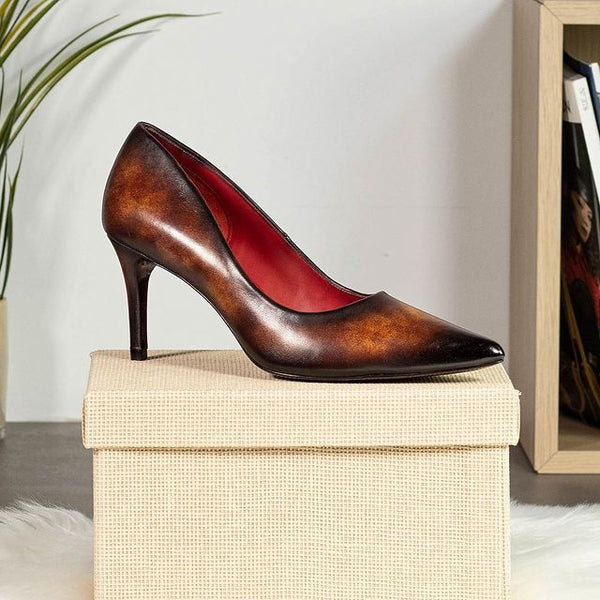 Gorgina Patina Florance High Heels - Premium women high heel shoes from Que Shebley - Shop now at Que Shebley