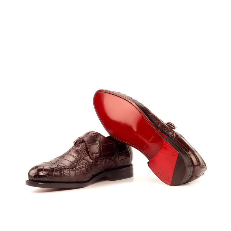 Greorgia Alligator Single Monk Shoes - Premium Men Dress Shoes from Que Shebley - Shop now at Que Shebley
