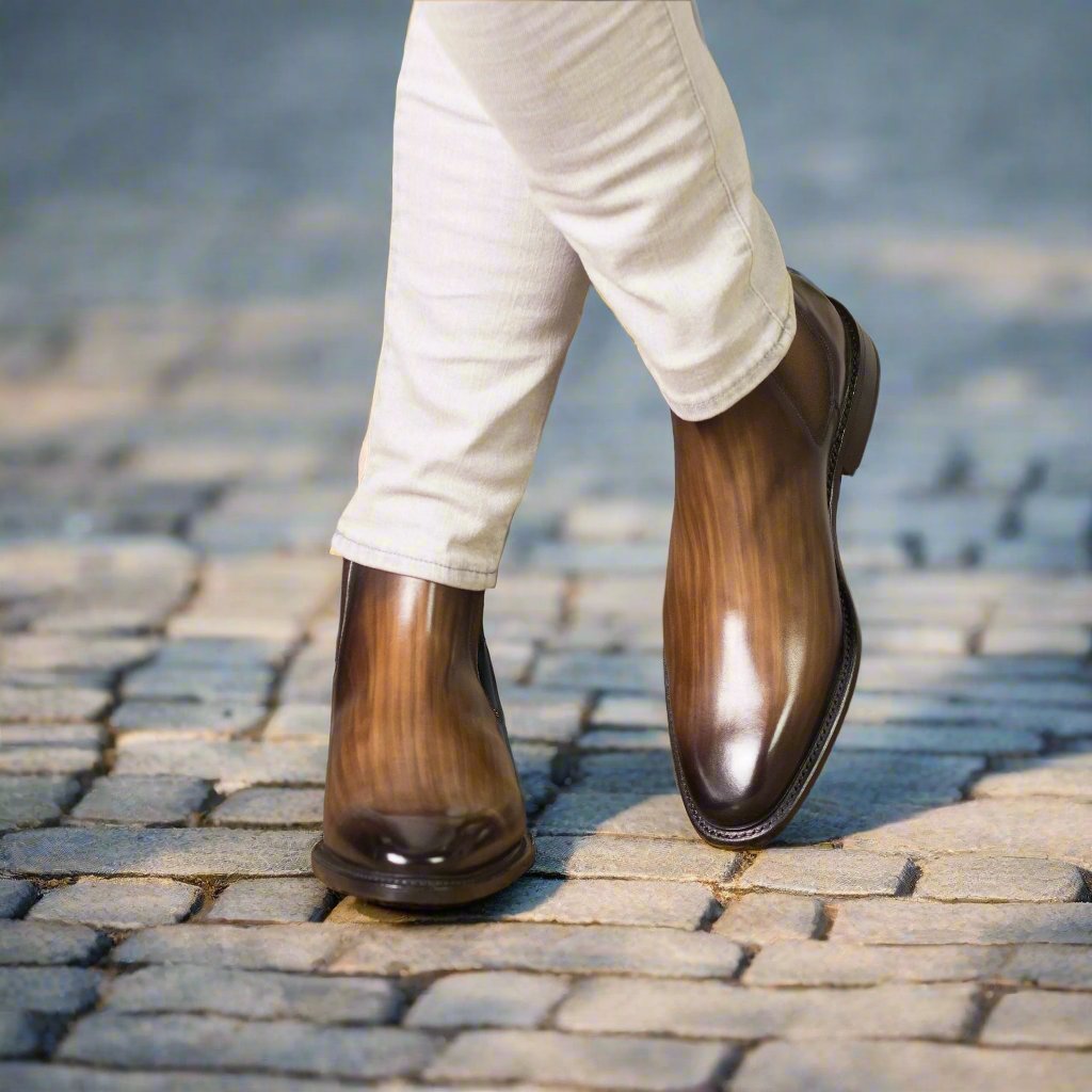 Kennedy Patina Chelsea Boots - Premium Men Dress Boots from Que Shebley - Shop now at Que Shebley