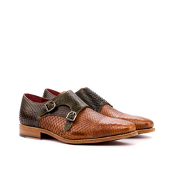 Noe Python Double Monk - Premium Men Dress Shoes from Que Shebley - Shop now at Que Shebley