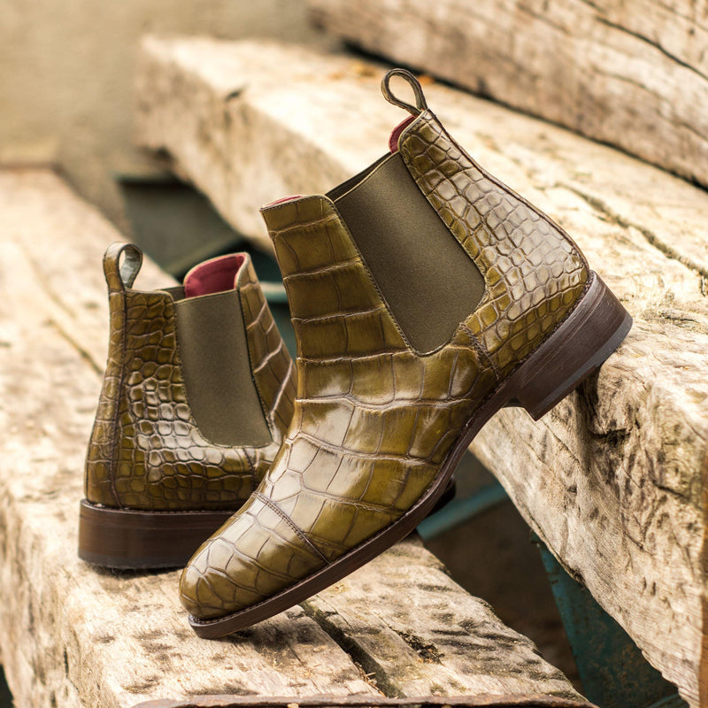 Pepper Alligator Chelsea Boots - Premium Men Dress Boots from Que Shebley - Shop now at Que Shebley