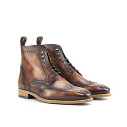 Wagner Military Brogue Patina Boots - Premium Men Dress Boots from Que Shebley - Shop now at Que Shebley