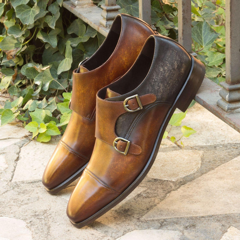 XO Double Monk Patina II - Premium Men Dress Shoes from Que Shebley - Shop now at Que Shebley