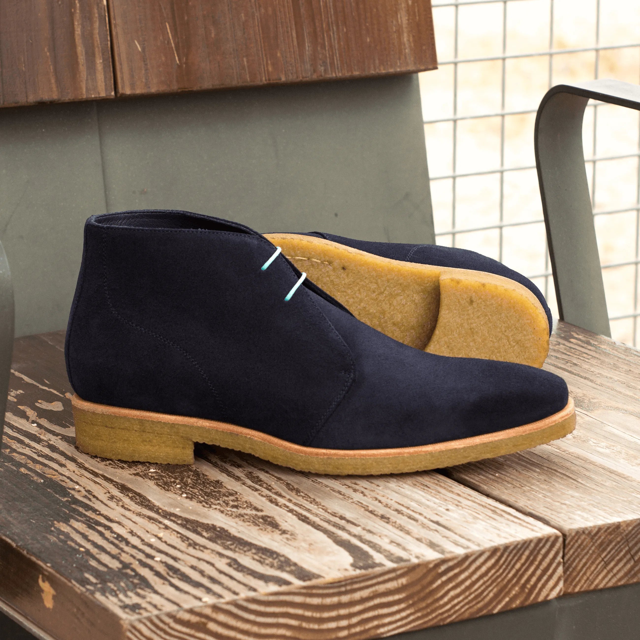 Navy suede Adamo Chukka boots showcasing style and comfort for versatile wear