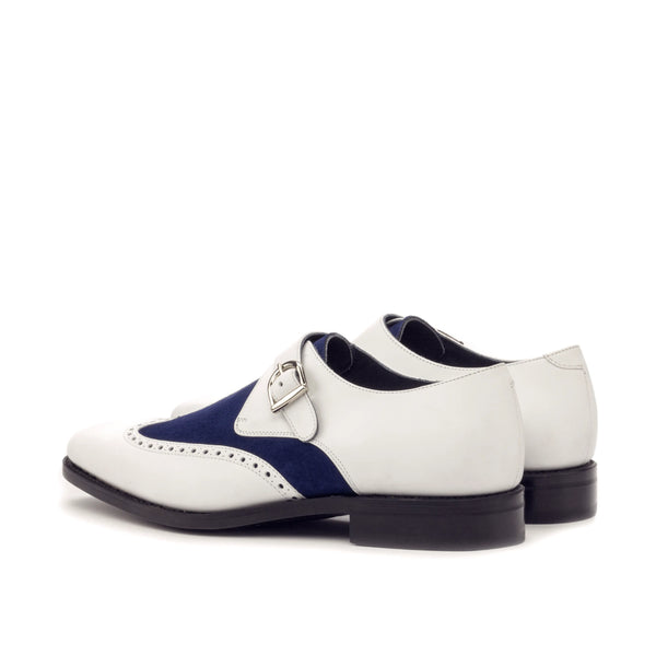 White and navy Aja Single Monk Shoes II, stylish single monk shoes for any occasion