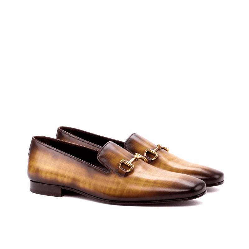 Leather horsebit loafers in Albus Drake Patina slipon style, combining elegance and comfort
