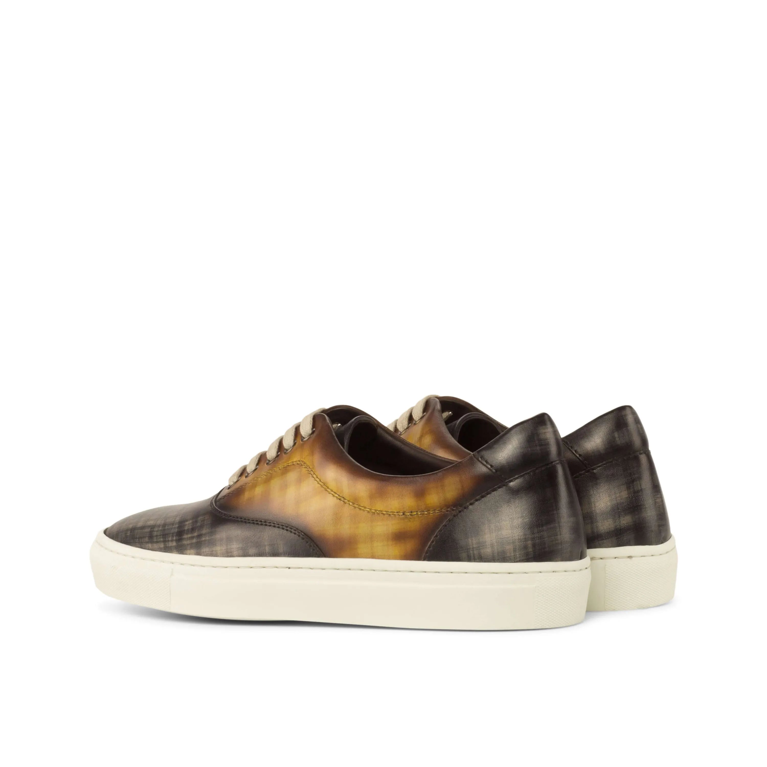 Brown and gray Crust Patina leather sneakers, the Alex Top Sider Patina Sneaker