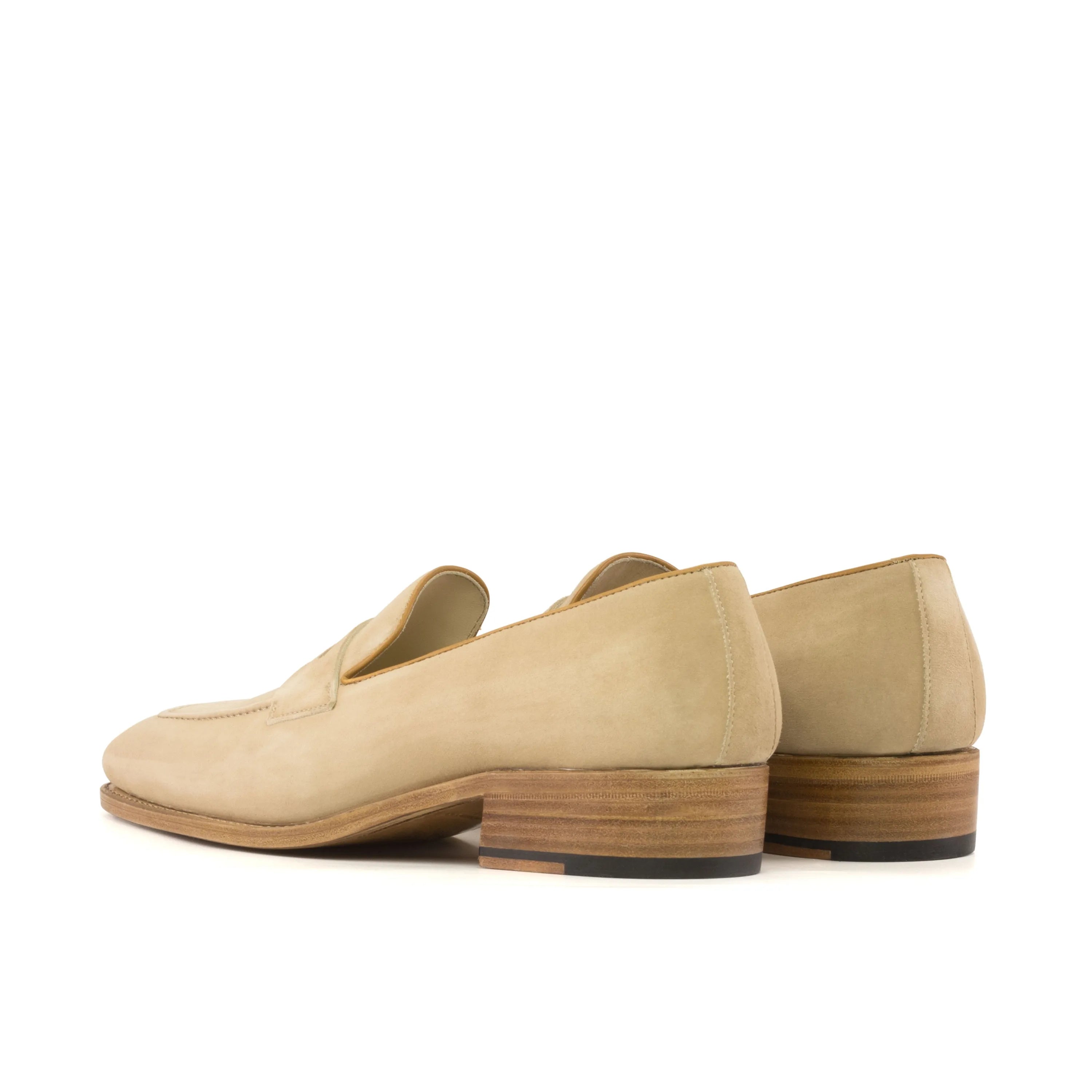 Beige leather Alonzo Loafers, luxury bespoke shoes for men, perfect for executives