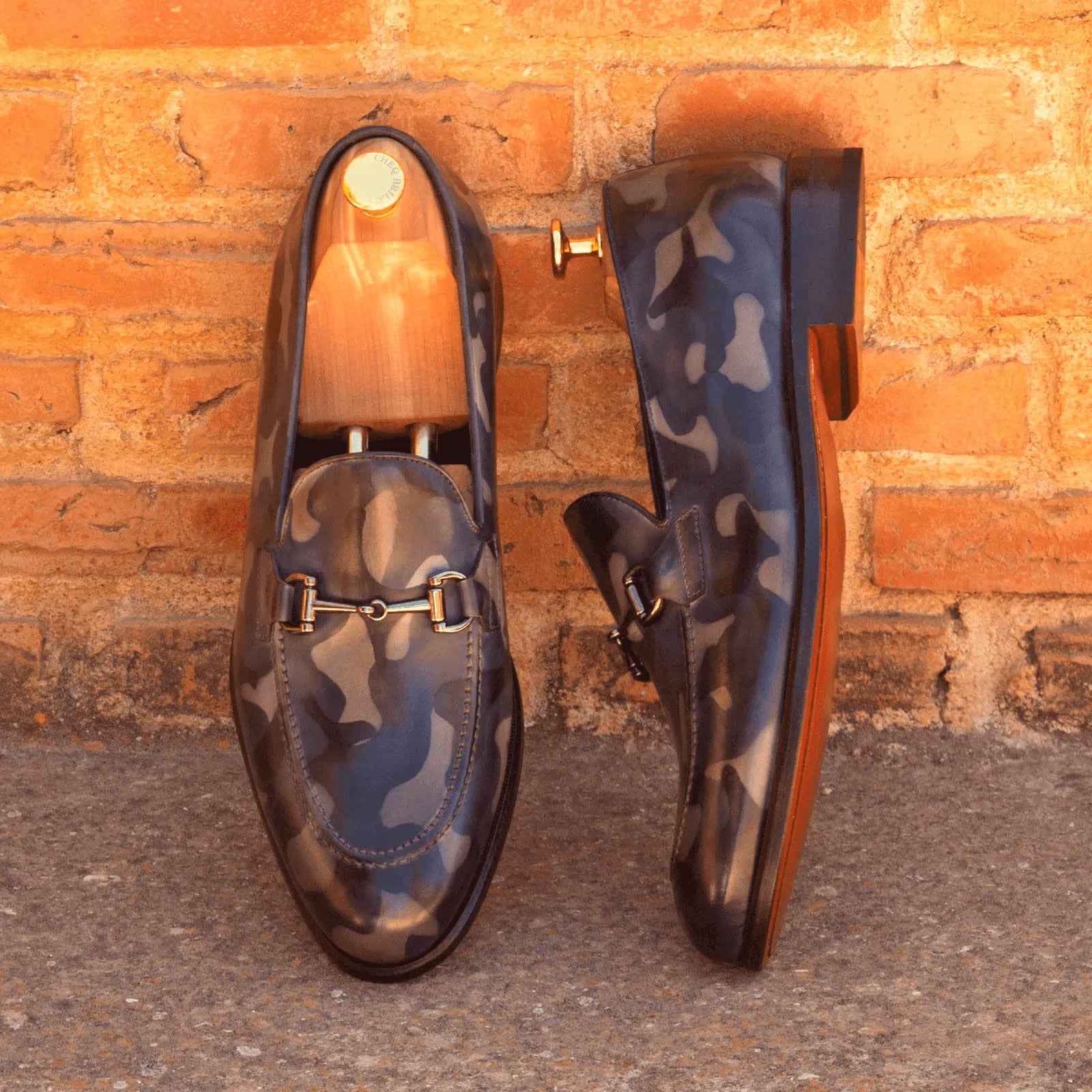 Camouflage patterned leather loafers from the Andrew Camo Loafers II collection
