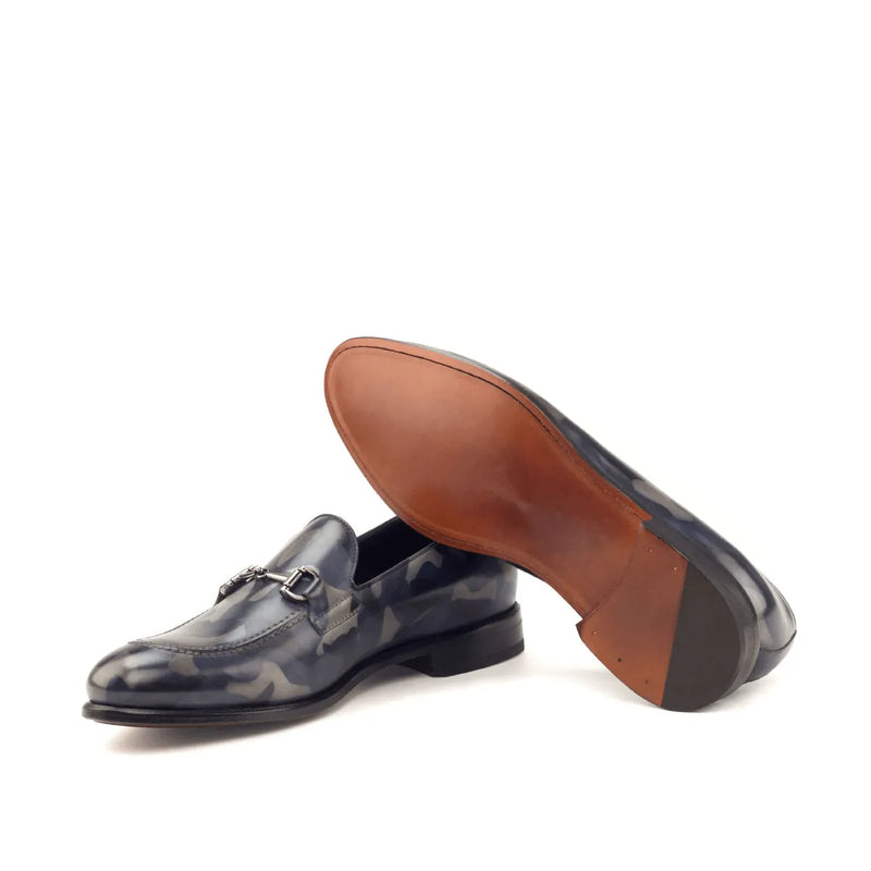 Andrew Camo Patina loafers featuring a stylish camouflage leather design
