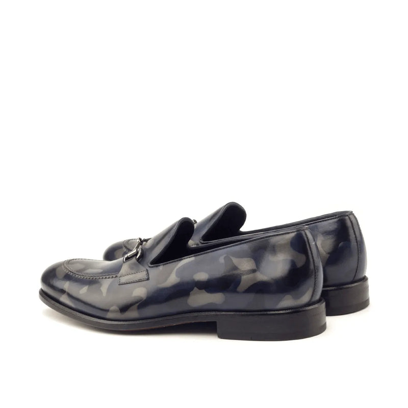 Camouflage patterned leather loafers from the Andrew Camo Patina collection