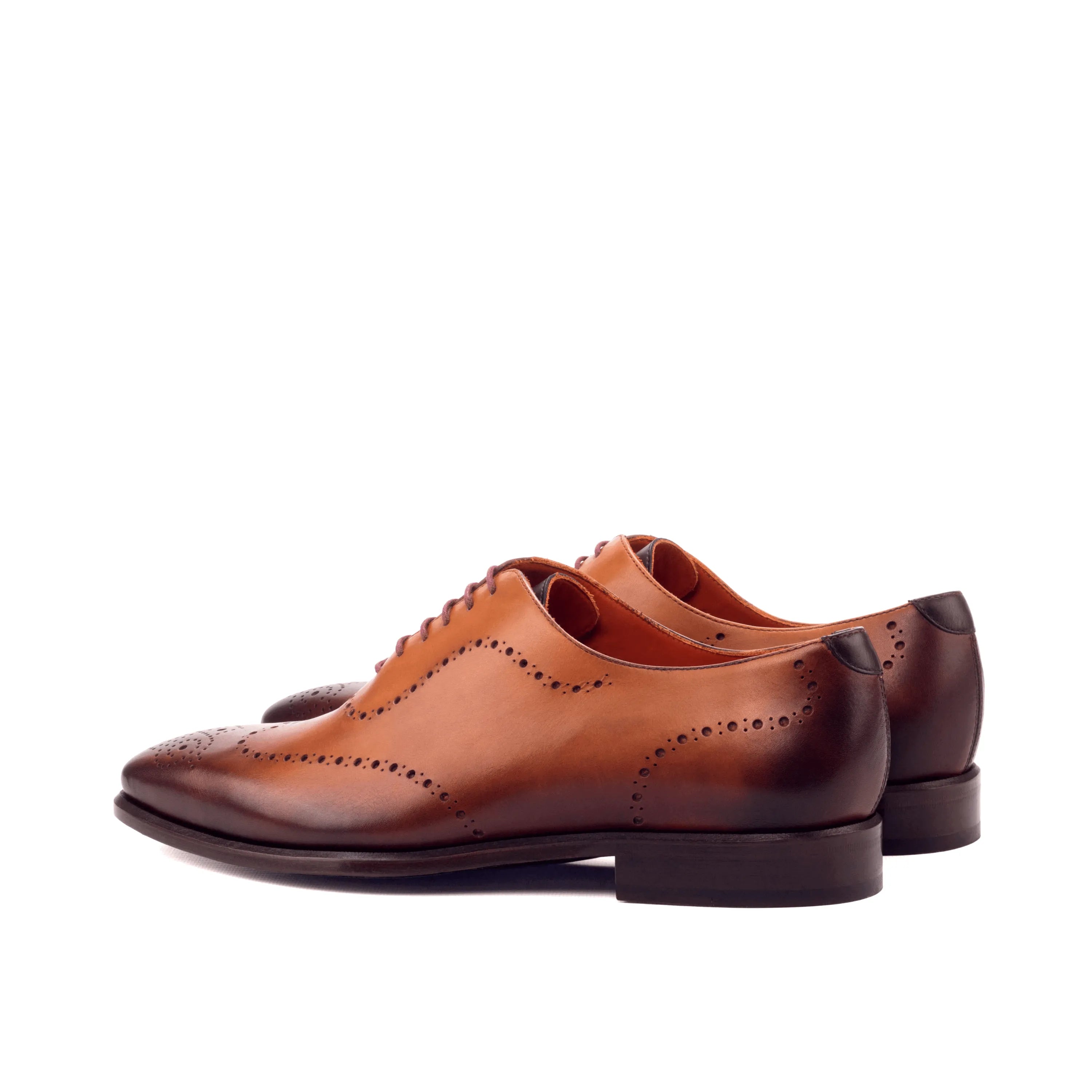 Brown leather brogue dress shoes, showcasing Andrios Wholecut Shoes II craftsmanship