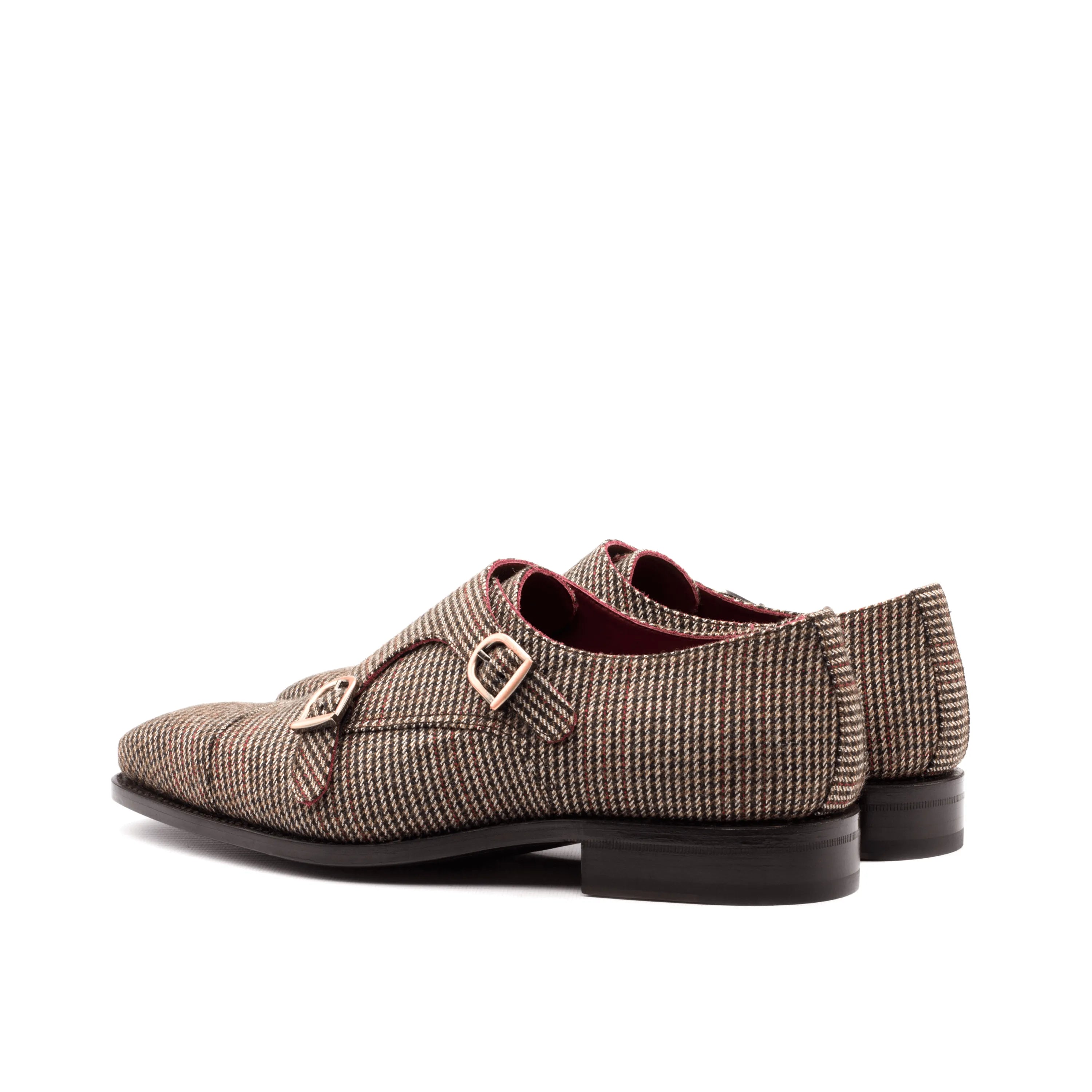 Brown tweed double monk strap shoes from the Ara Double Monk II collection